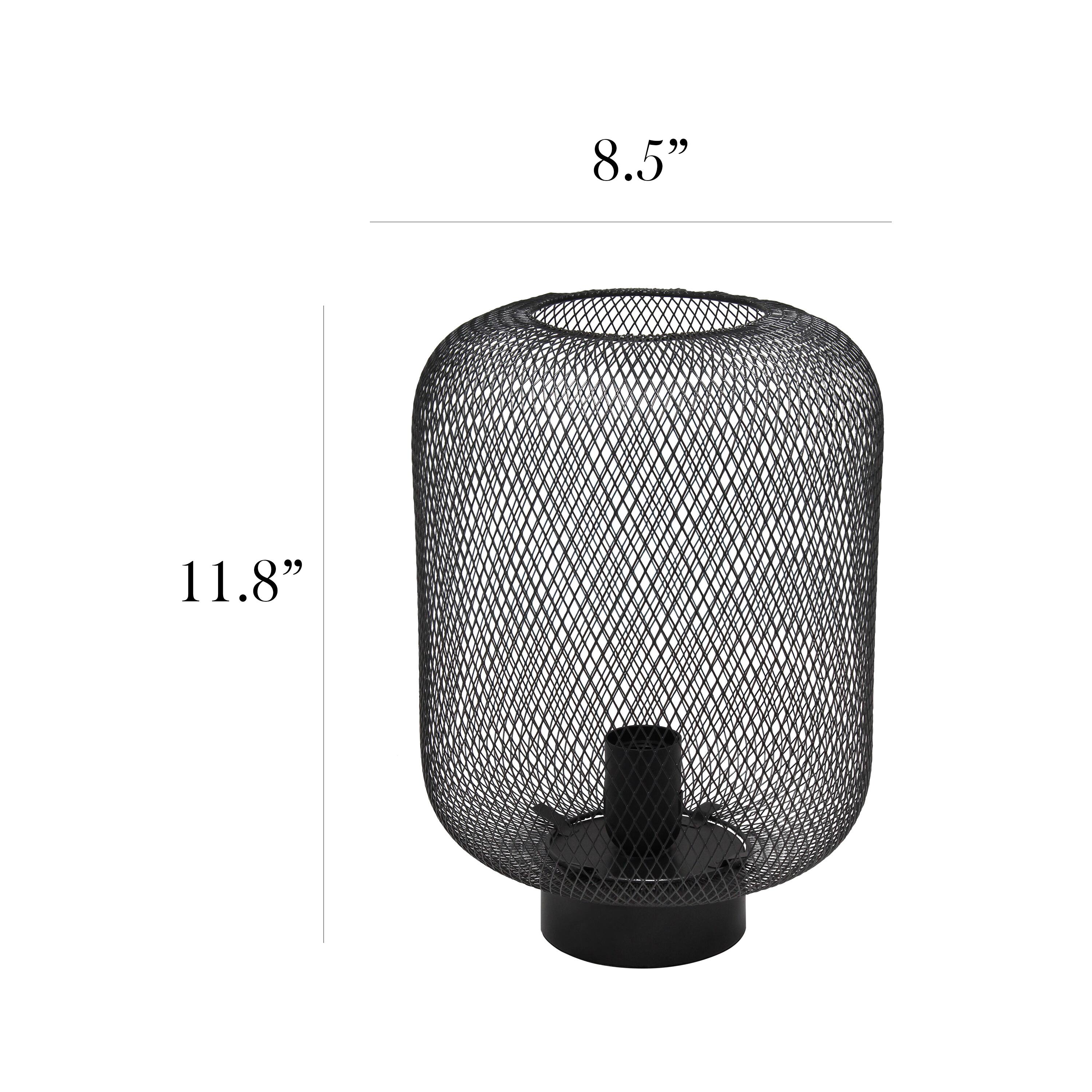 Simple Designs 12" Metal Mesh Industrial Table Lamp