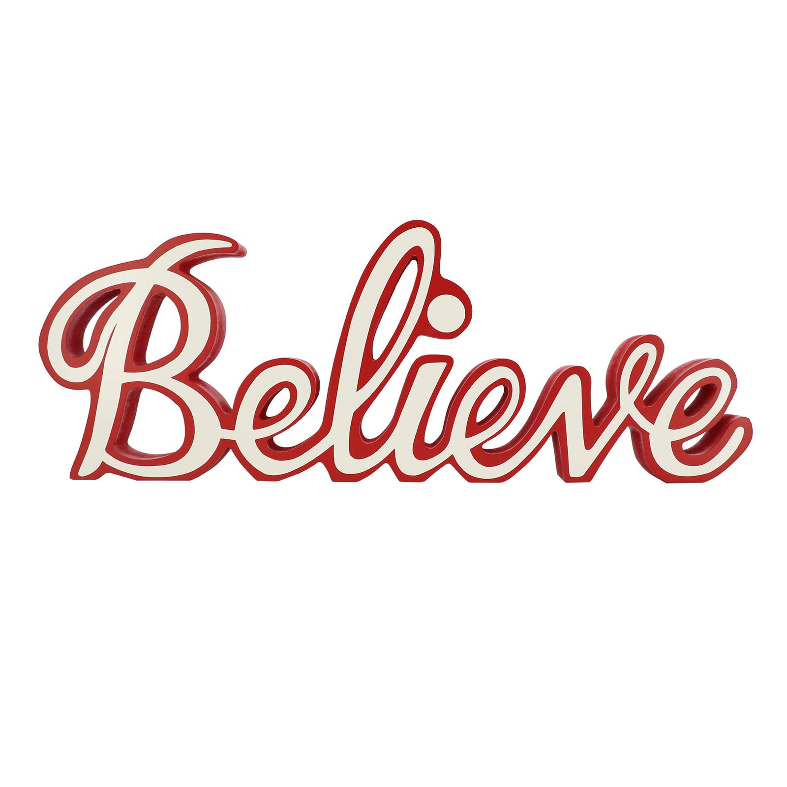 18.25&#x22; Red &#x26; White Believe Tabletop D&#xE9;cor by Ashland&#xAE;