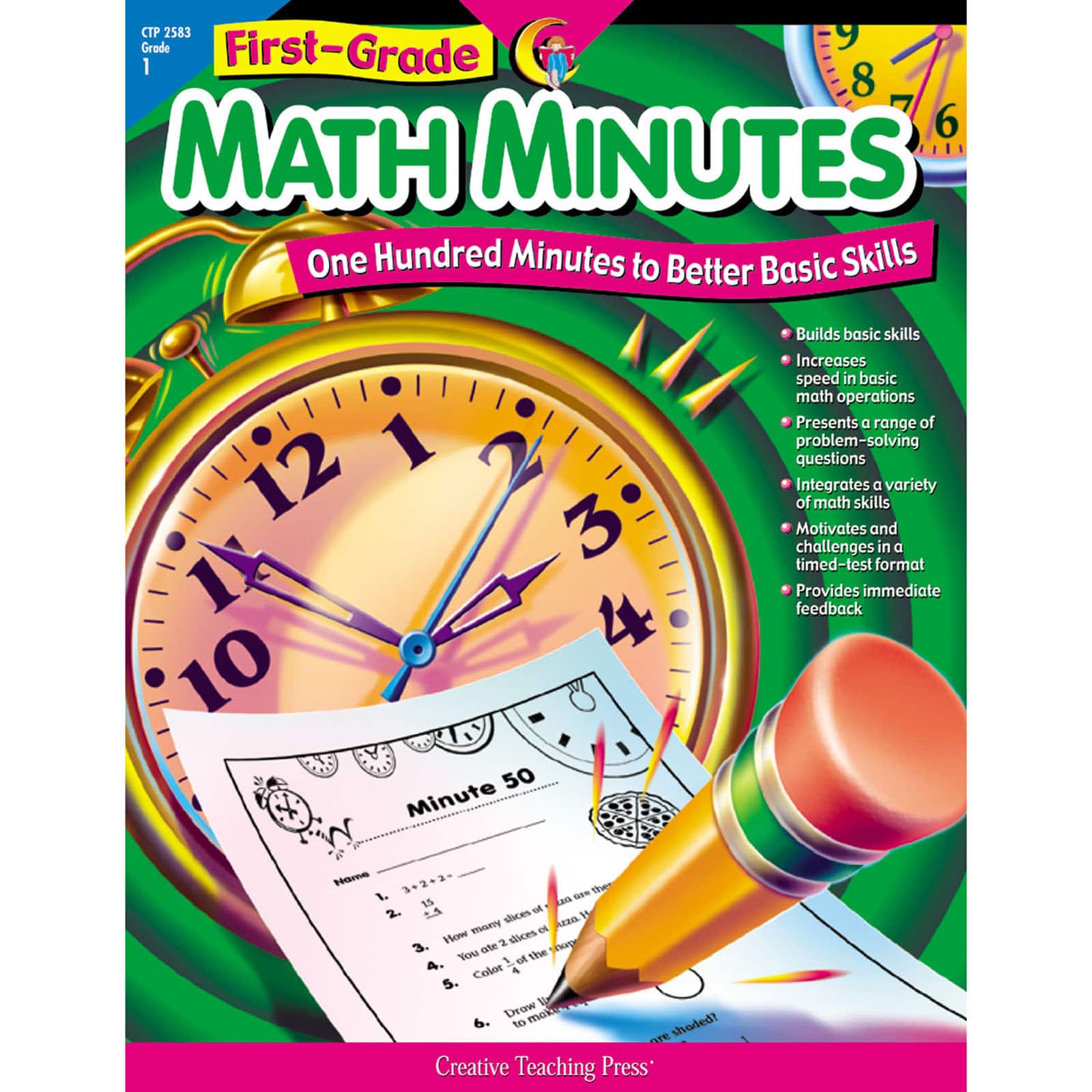 Creative Teaching Press® Math Minutes Workbook, Grade 1