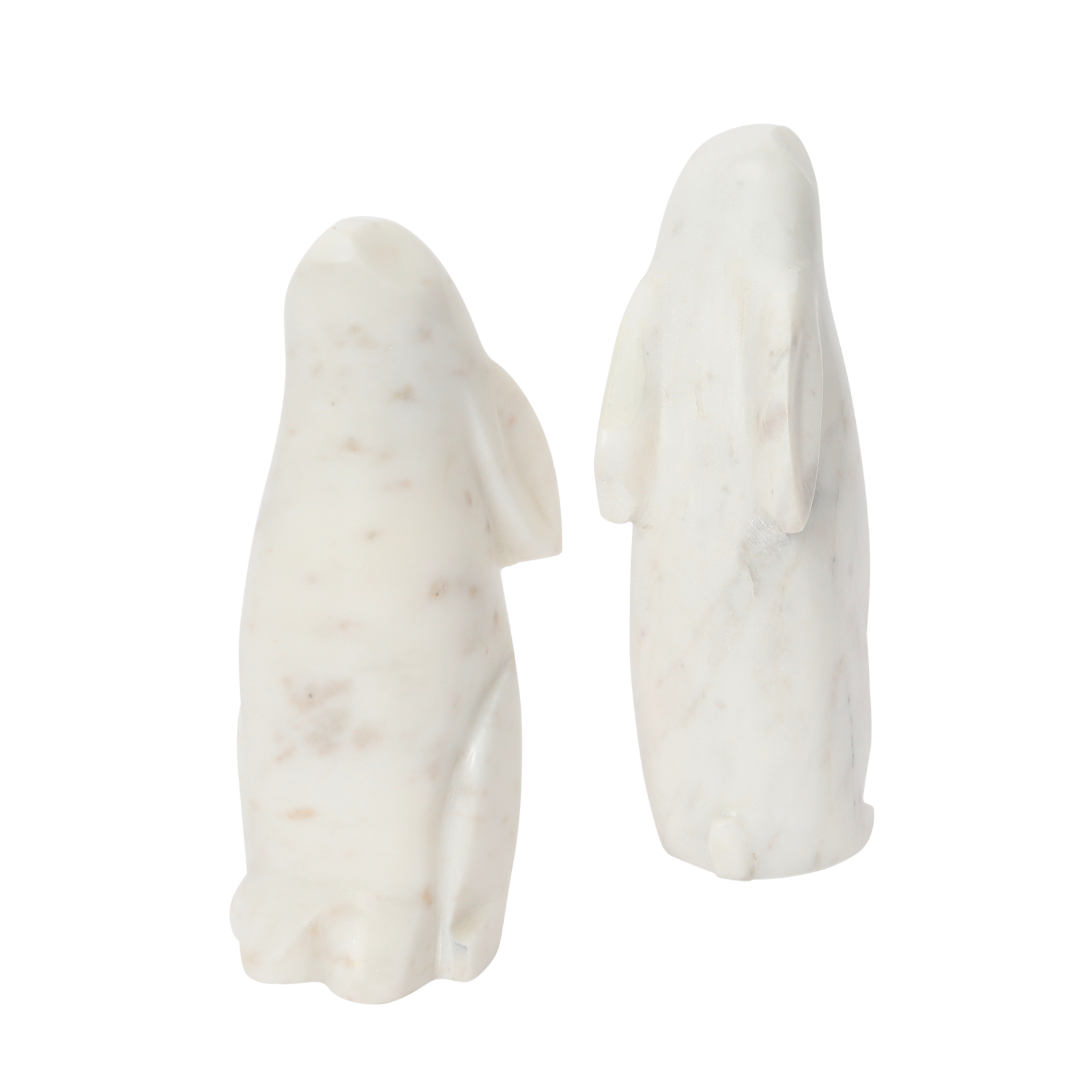 Hello Honey&#xAE; 6.5&#x22; White Rabbit Hand Carved Marble Bookends Set