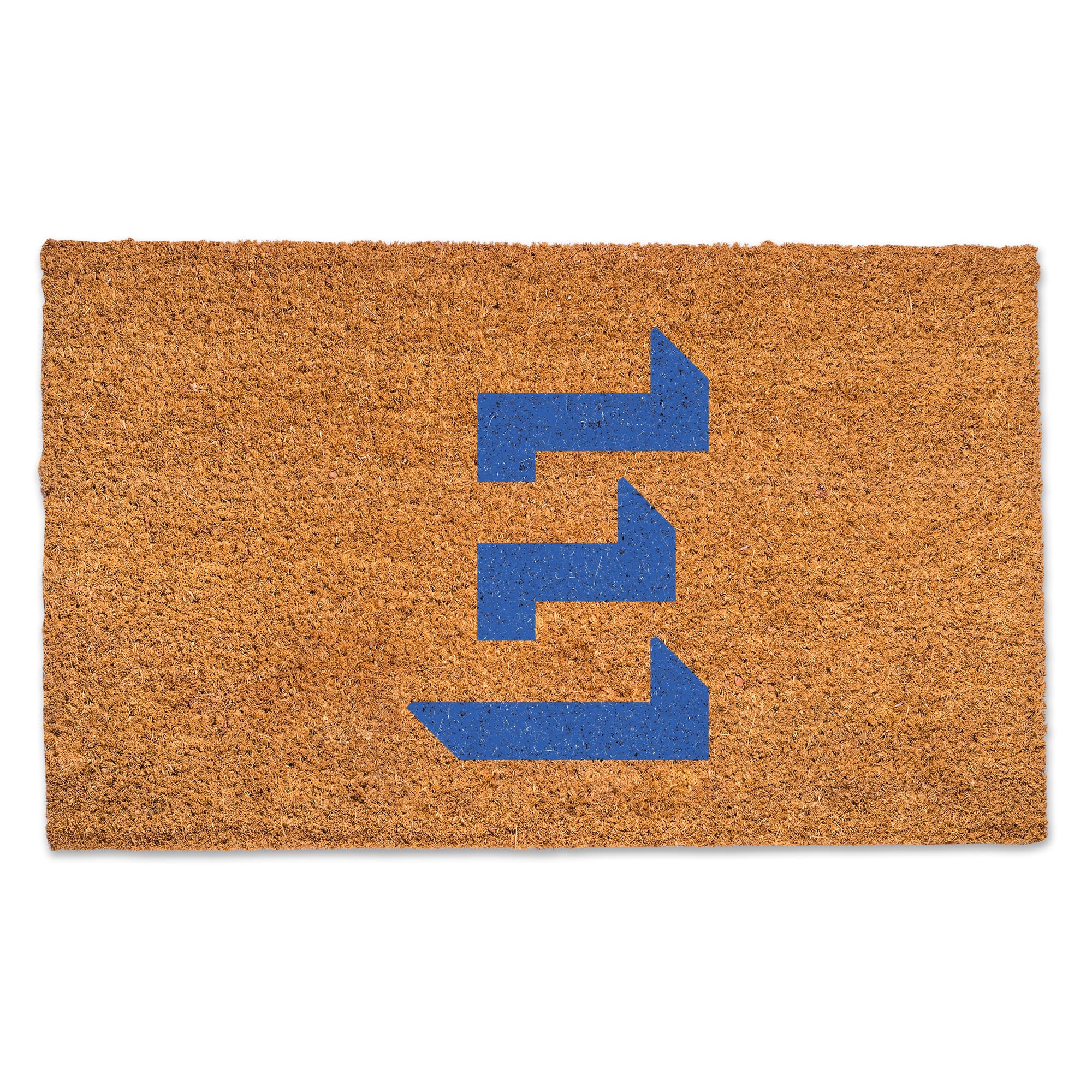 Blue Shadow Monogram Natural Coir Doormat