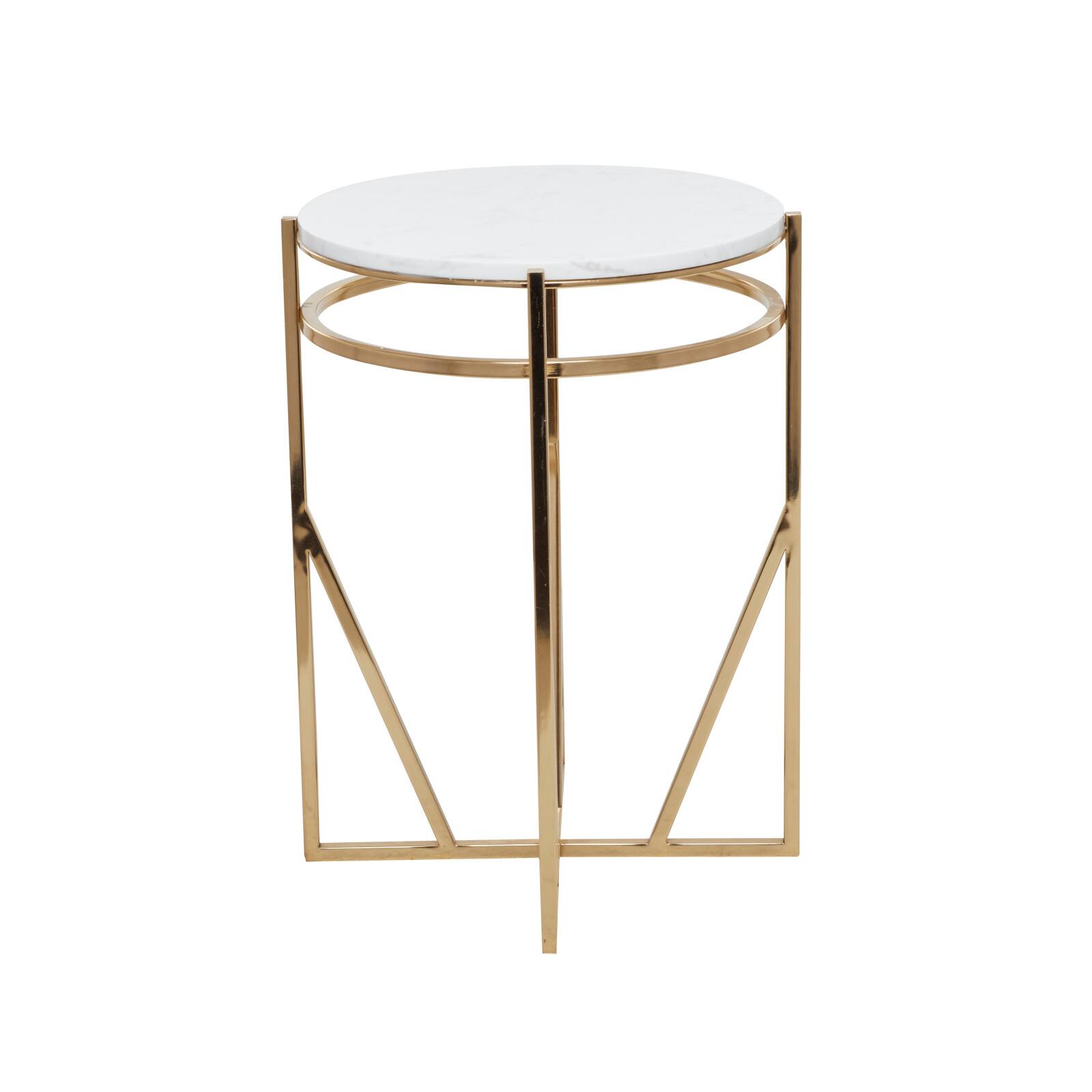 21" Gold Iron Contemporary Accent Table