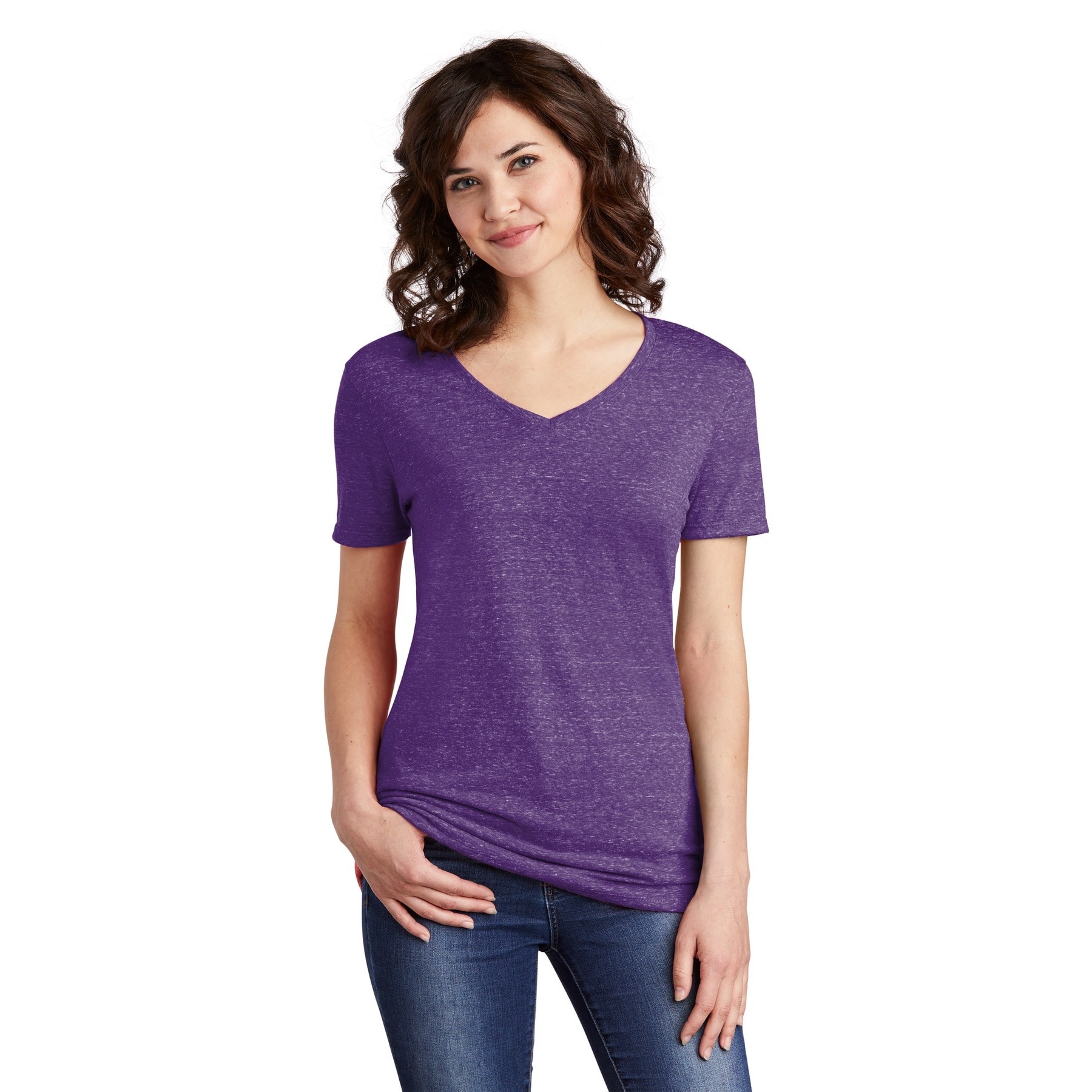 JERZEES&#xAE; Ladies Snow Heather Jersey V-Neck T-Shirt
