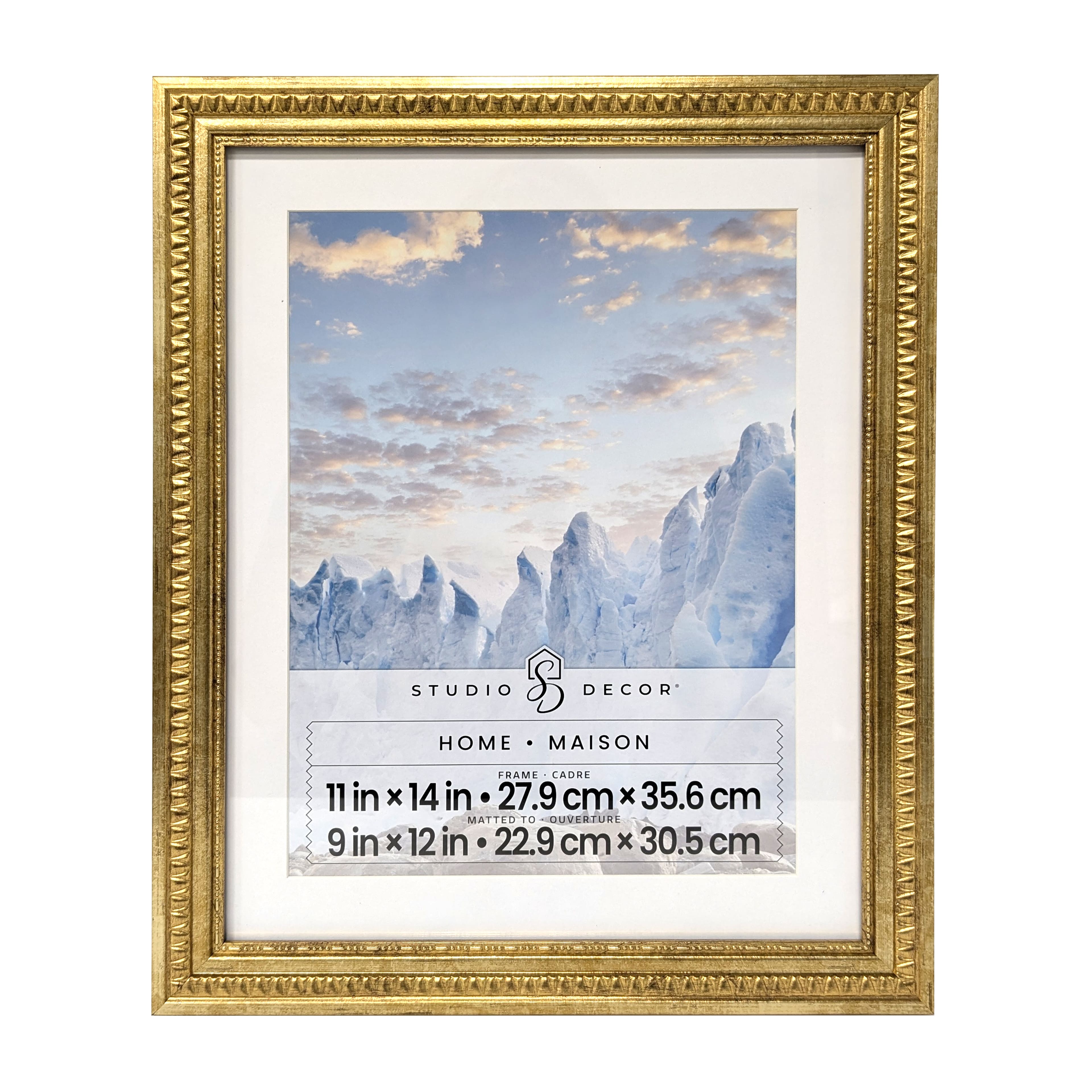 Home 9" x 12" Gold Fredrick Frame with Mat by Studio Décor®