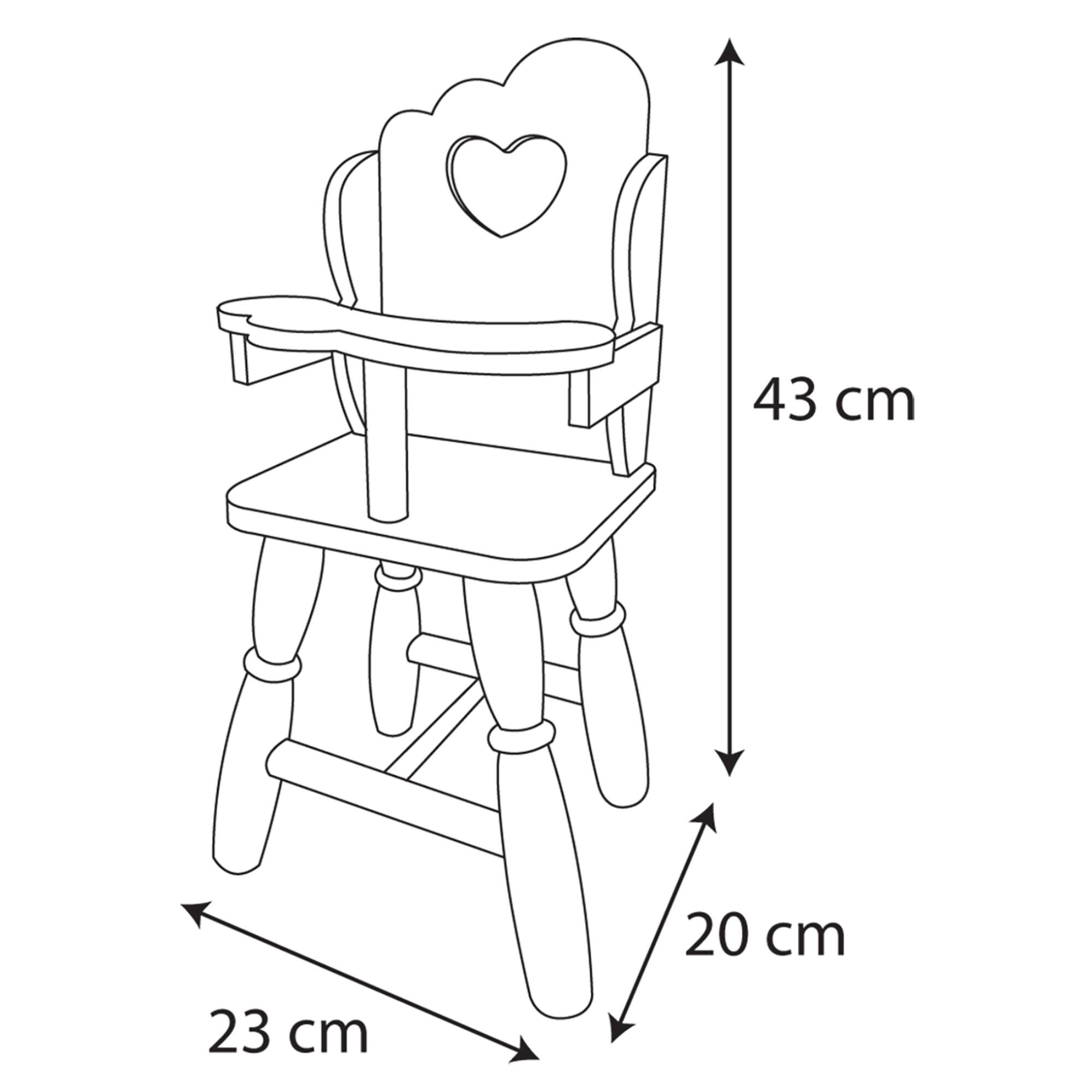 Lissi Dolls Wooden Baby Doll High Chair
