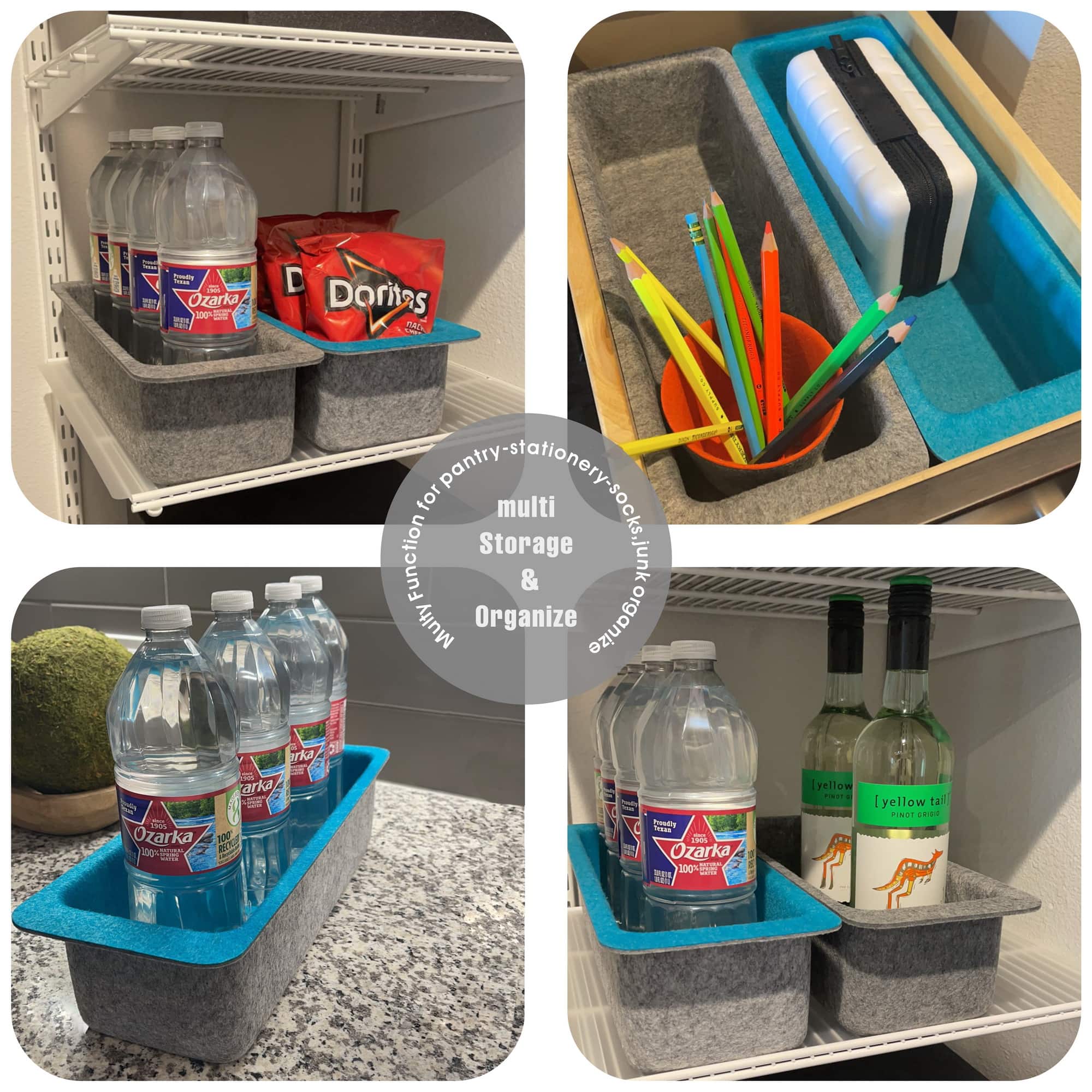 Welaxy Felt Adjustable 4 Slot Drawer Organizer Bin