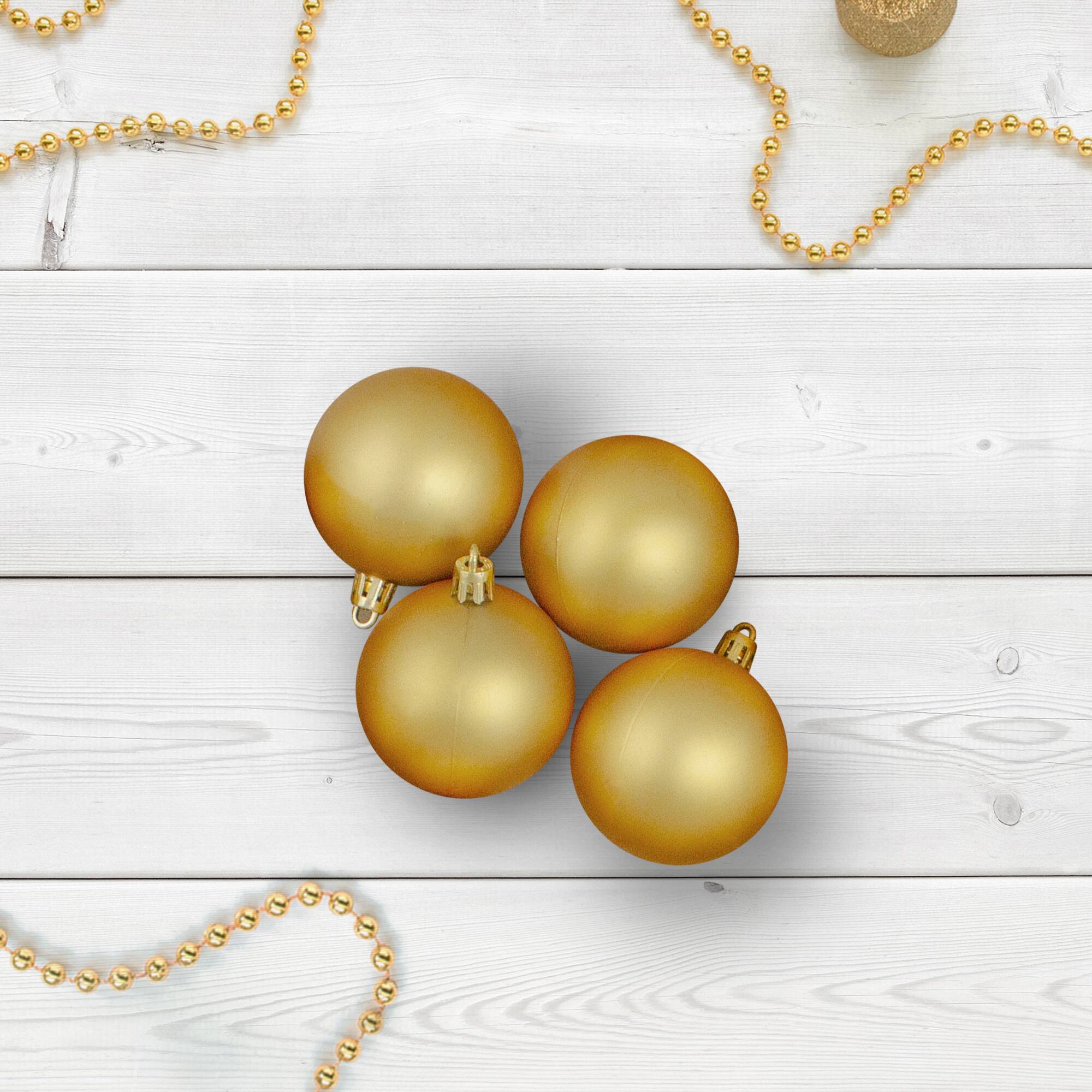 60ct Matte Vegas Gold Shatterproof Ball Ornaments
