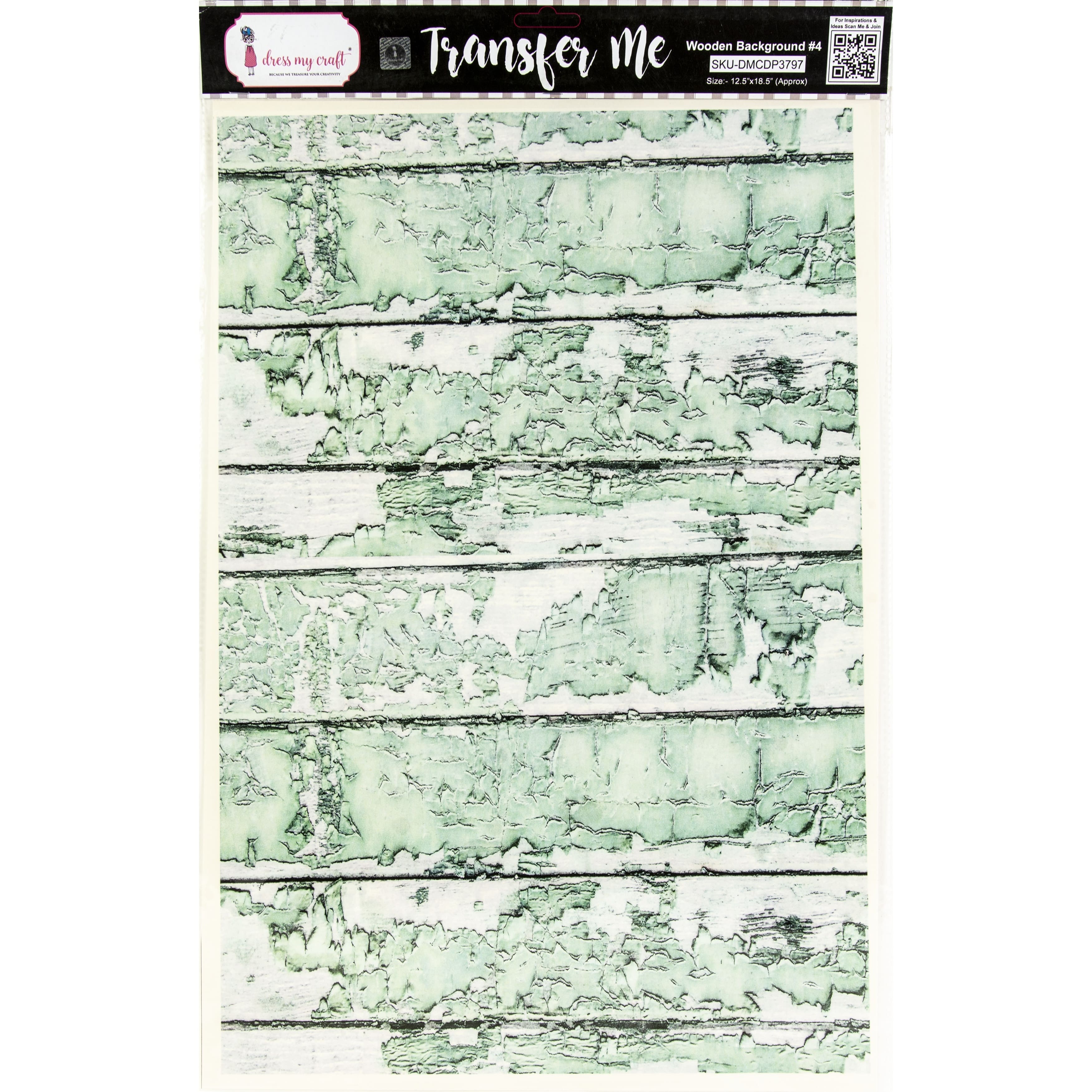 Dress My Craft Transfer Me Sheet 12.5"X18.5"-Wood Background #4