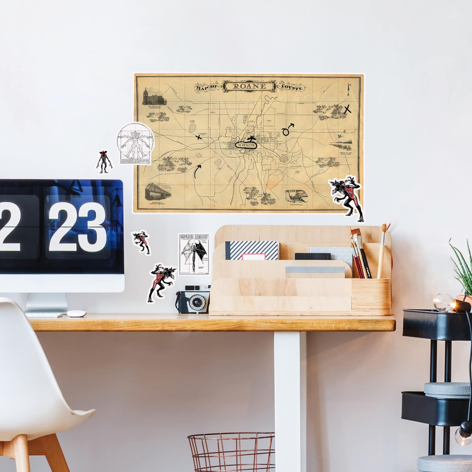 RoomMates Stranger Things Dry Erase Hawkins Map Peel & Stick Giant Wall Decals