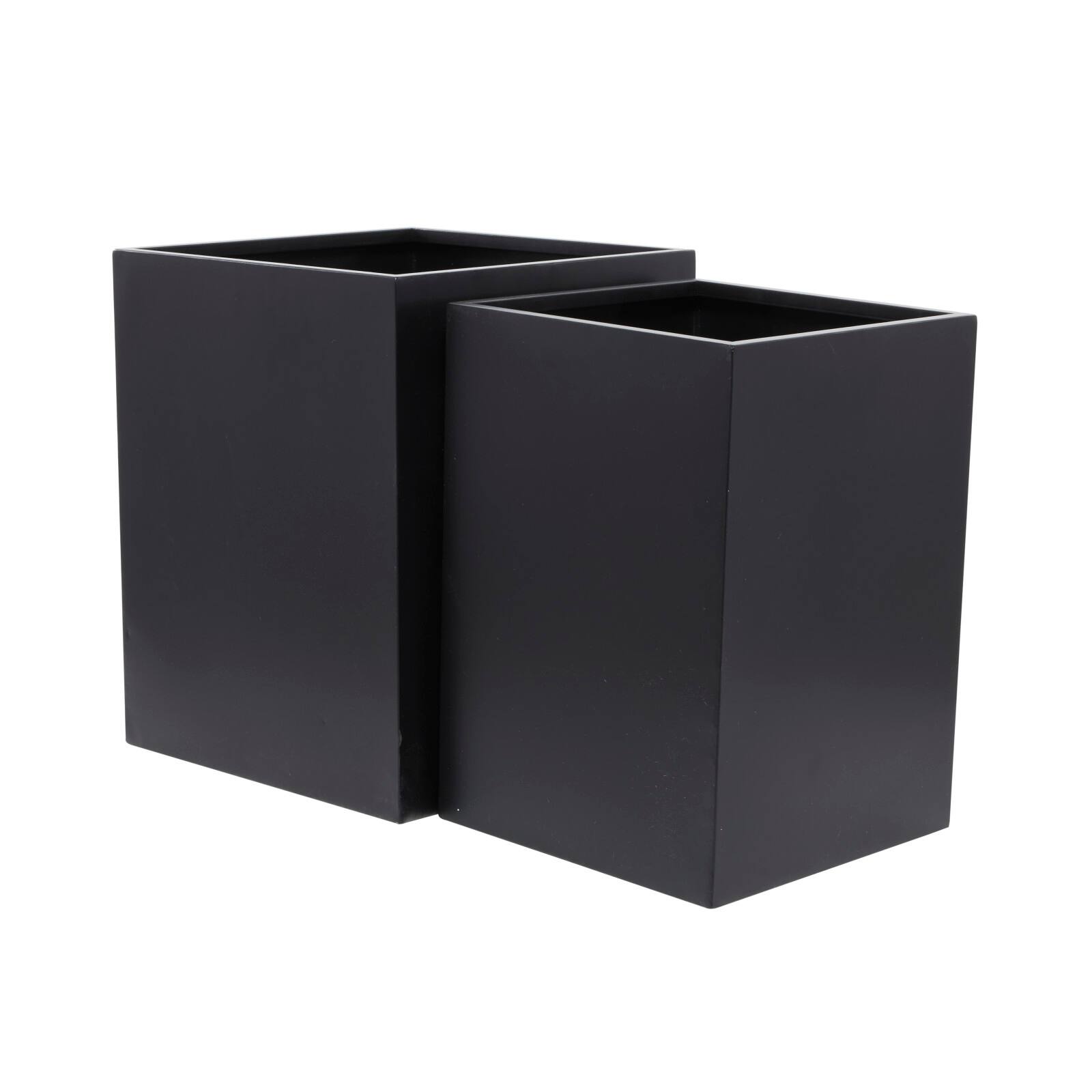 Black Modern Planter, Set of 2&#x22; 18&#x22;, 14&#x22;
