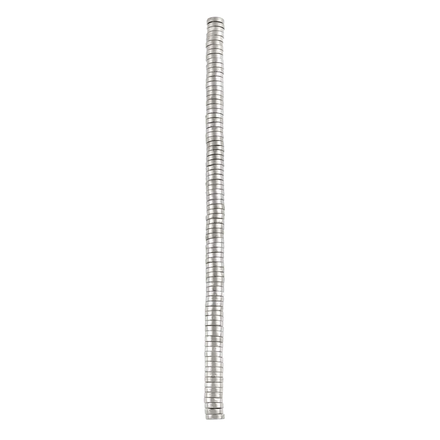 12 Pack: Rhodium Large Hole Metal Disc Spacer Beads by Bead Landing™