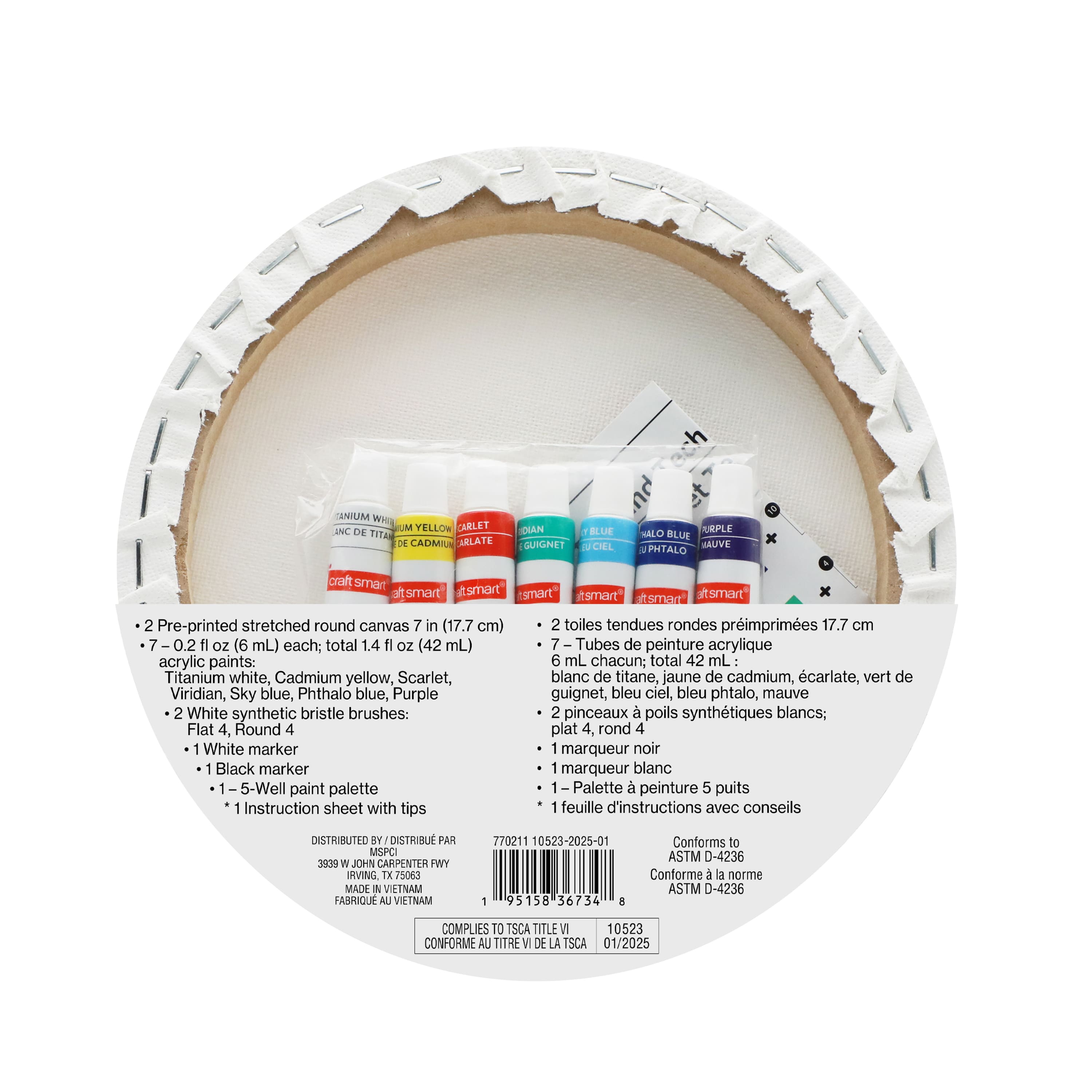 7&#x22; Disco Round Canvas Painting Kit by Craft Smart&#xAE;