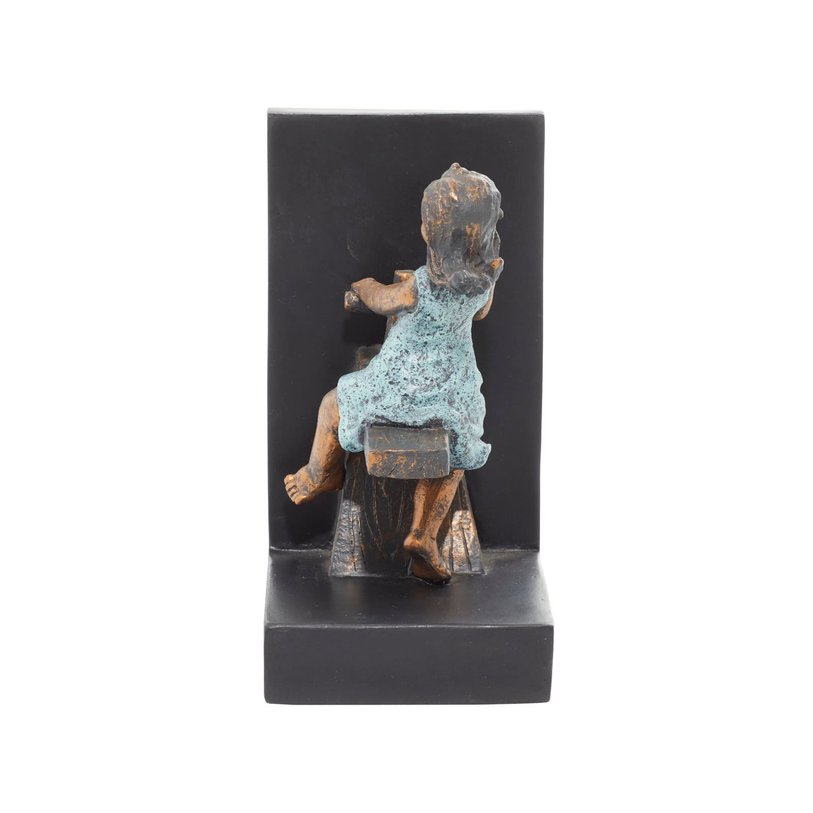8&#x22; Brown Polystone Playing Children Bookends