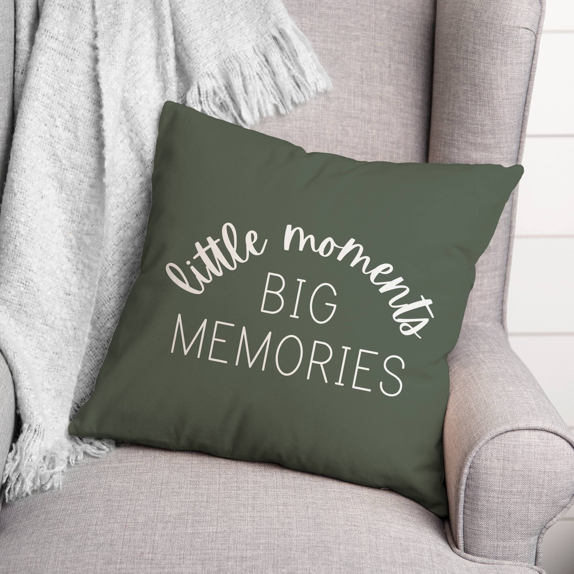 18&#x22; Little Moments Big Memories Throw Pillow