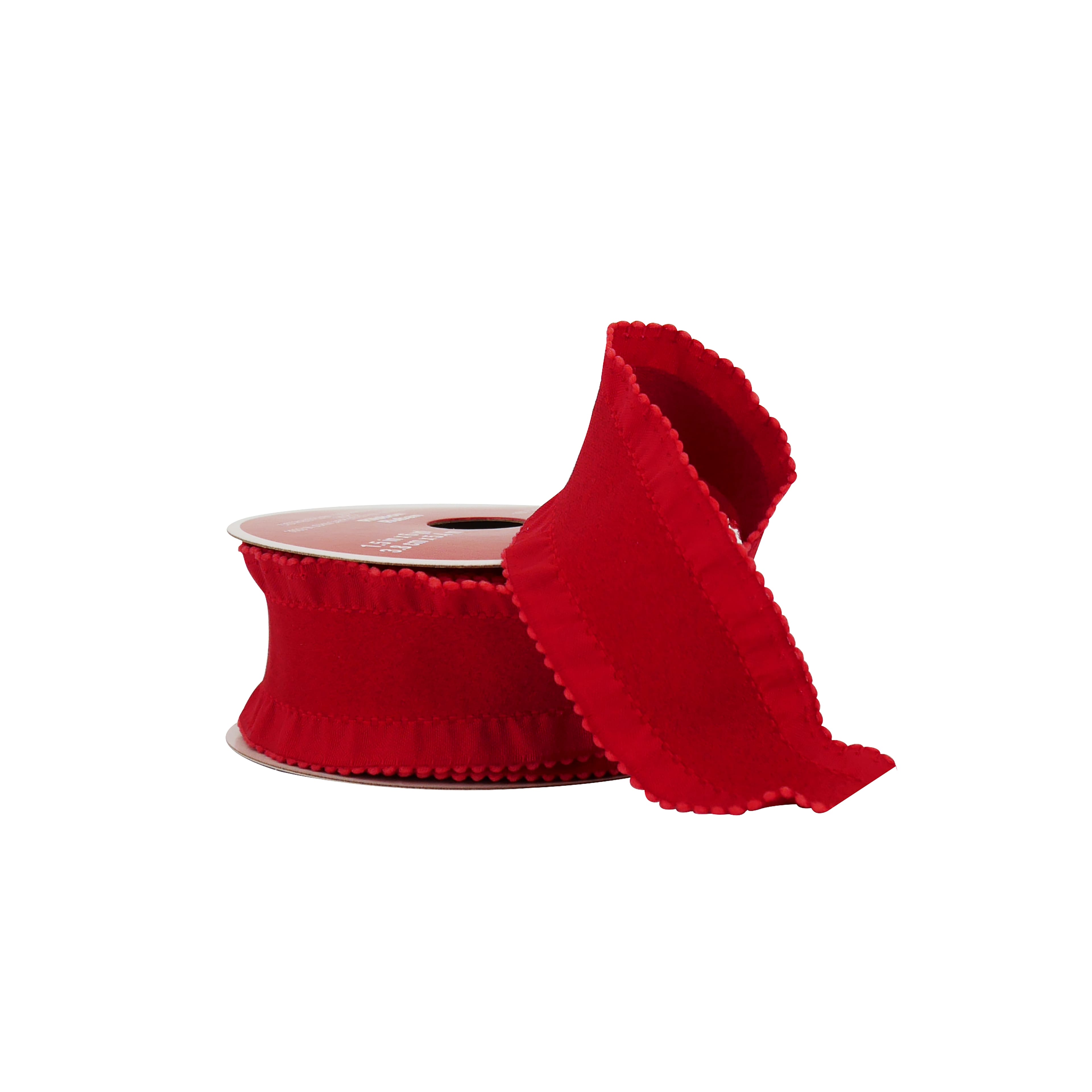 1.5" x 18ft. Red Ruffled Edges Ribbon by Celebrate It®