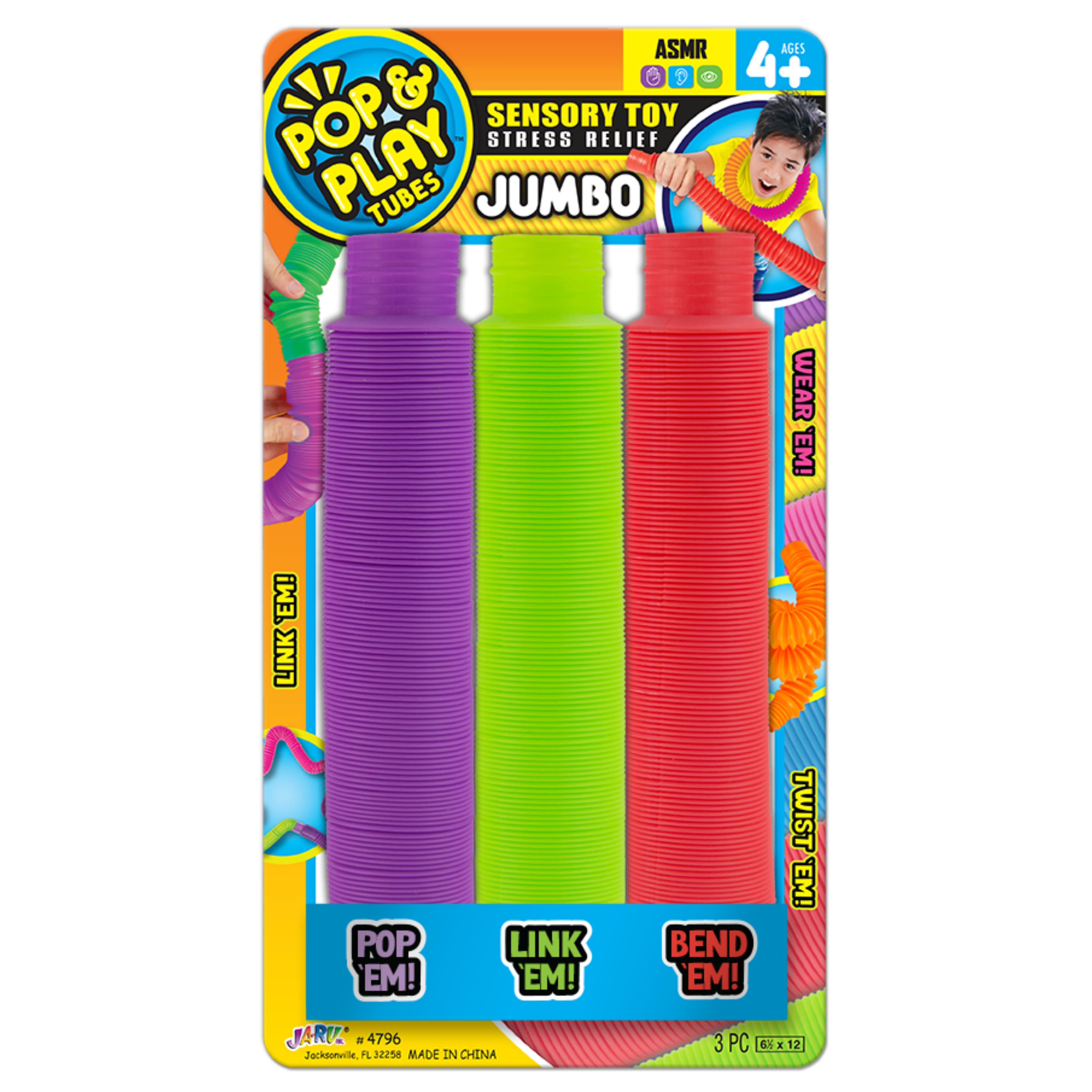 JA-RU Pull Pop Tubes Sensory Fidget Toys Pop Play Tubes Sensory Toys