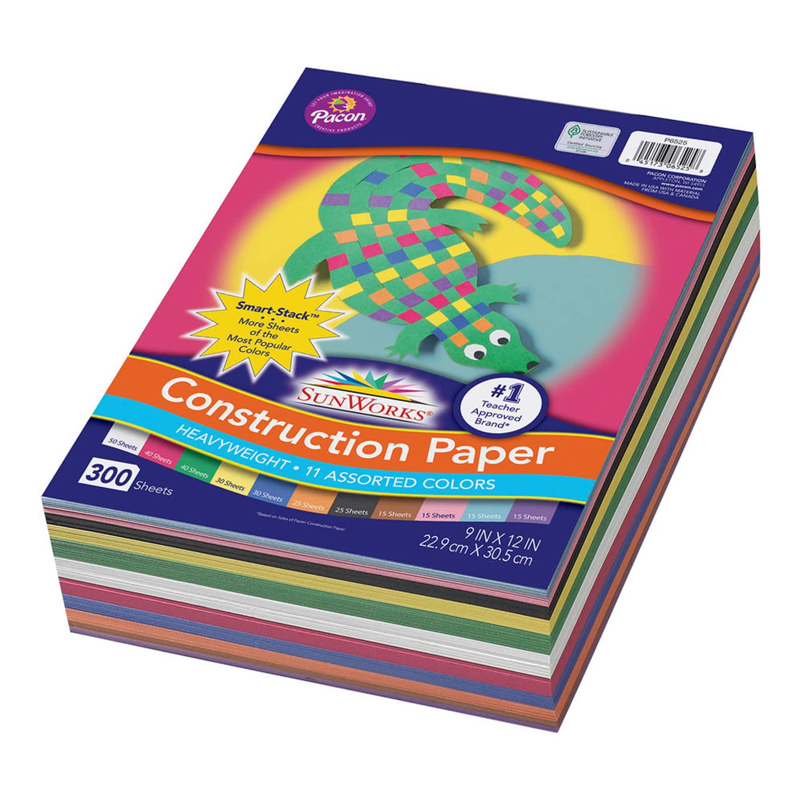 SunWorks® 9" x 12" Multicolor Construction Paper, 2 Pack of 300