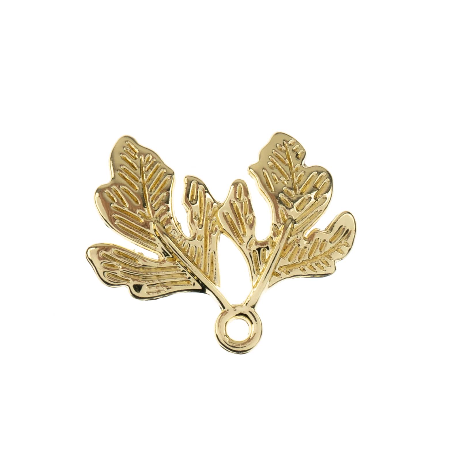 John Bead Beadwork Findings Gold Two Leaves Pendant, 6ct.