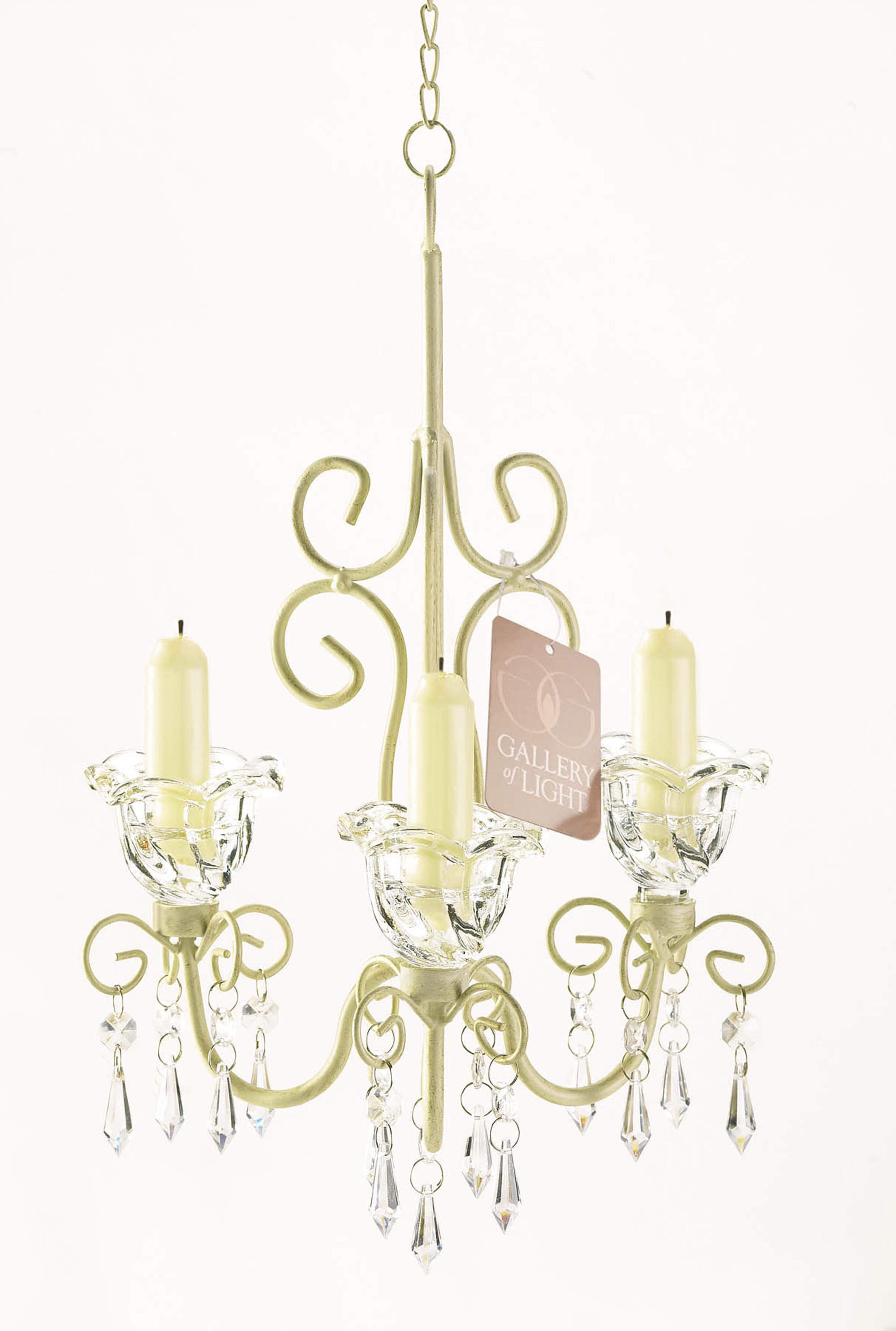 24.75&#x22; Shabby Elegance Scrollwork Candle Chandelier