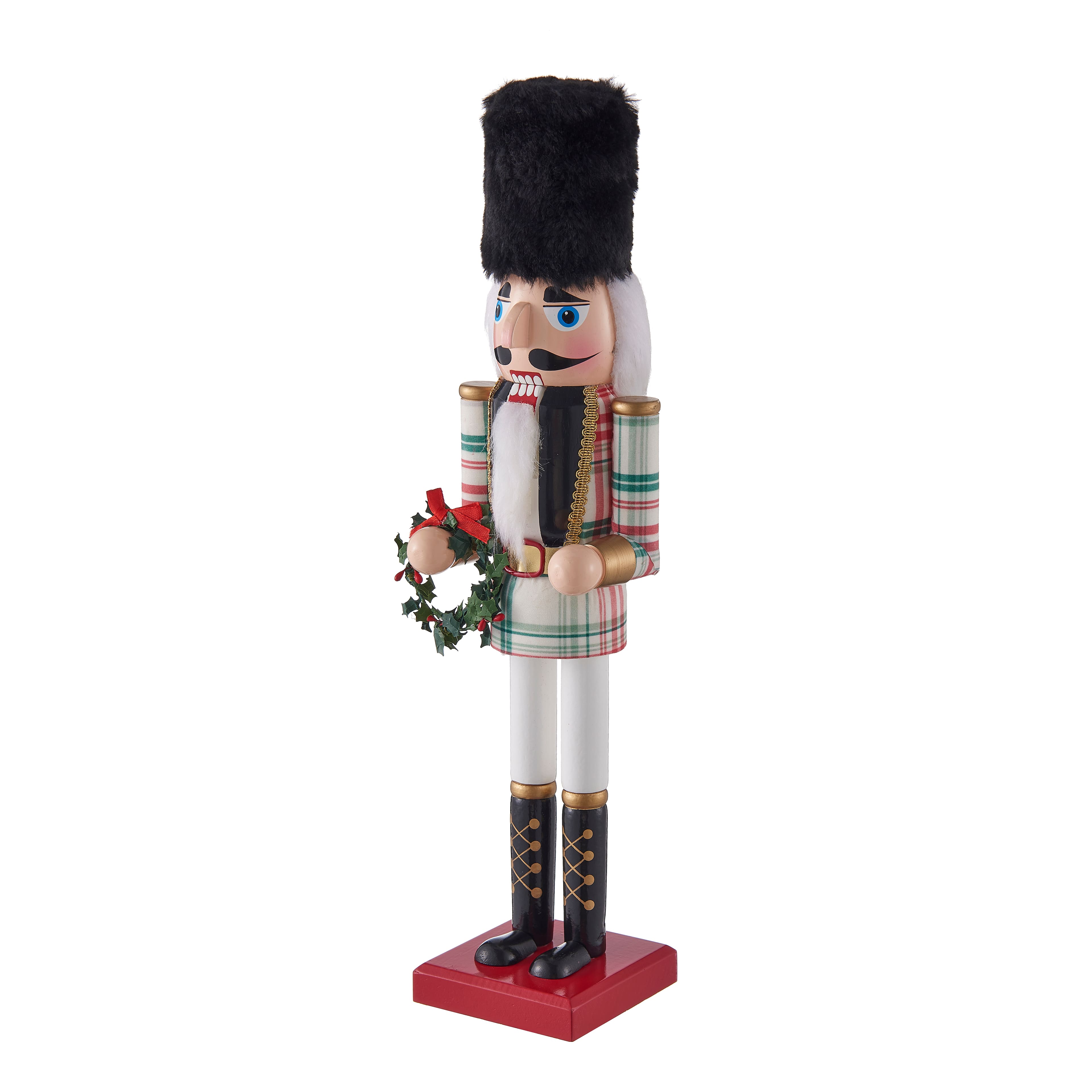 16&#x22; Plaid Nutcracker with Wreath by Ashland&#xAE;