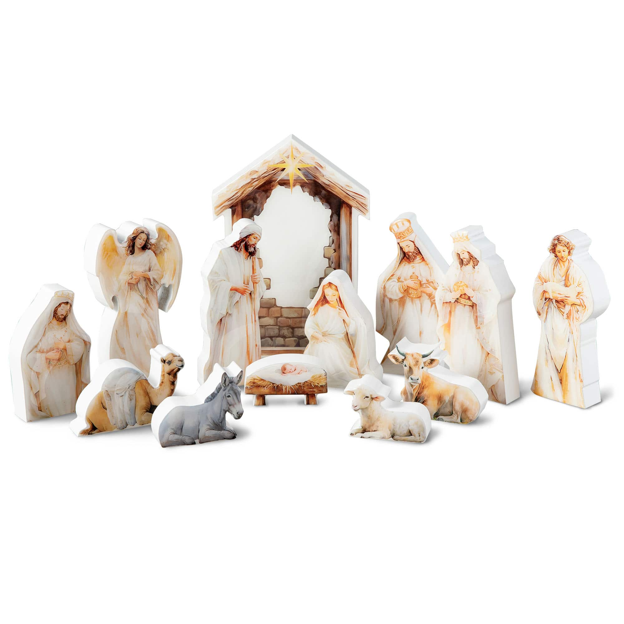 Glitzhome&#xAE; Christmas Nativity Figurine Set