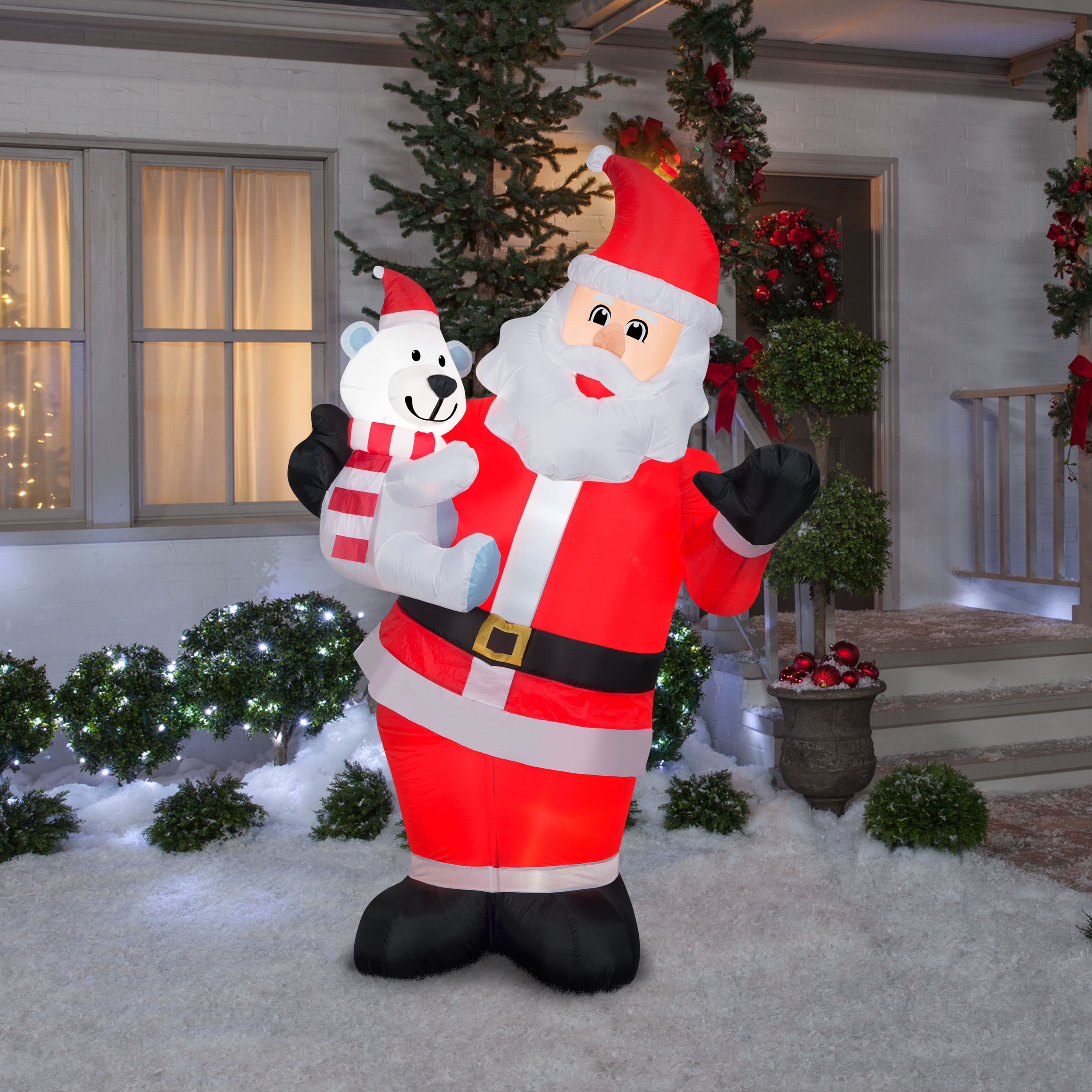 6ft. Animated Airblown&#xAE; Inflatable Christmas Swaying Santa with Polar Bear