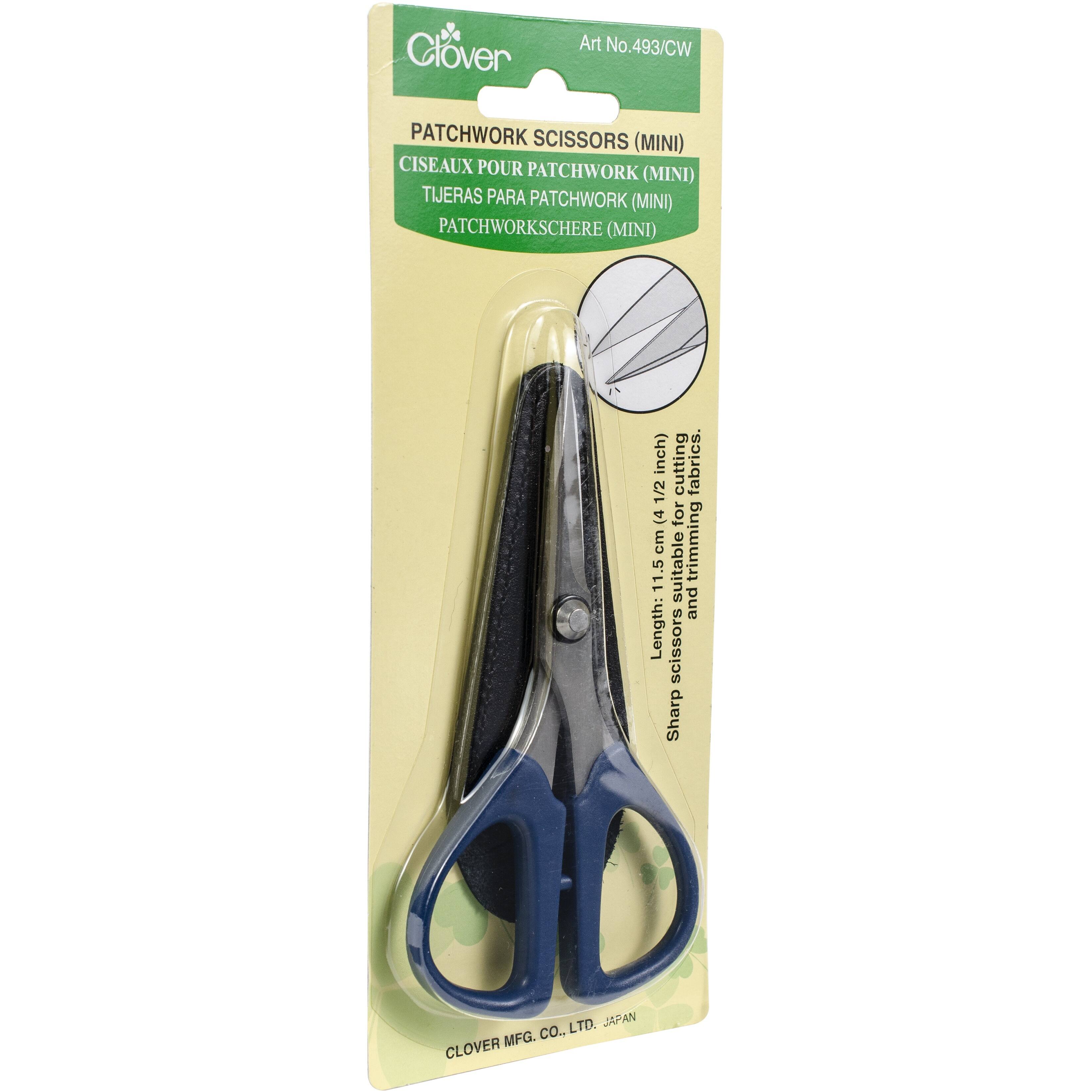 Clover Mini 4.5&#x22; Patchwork Scissors with Sheath Cover