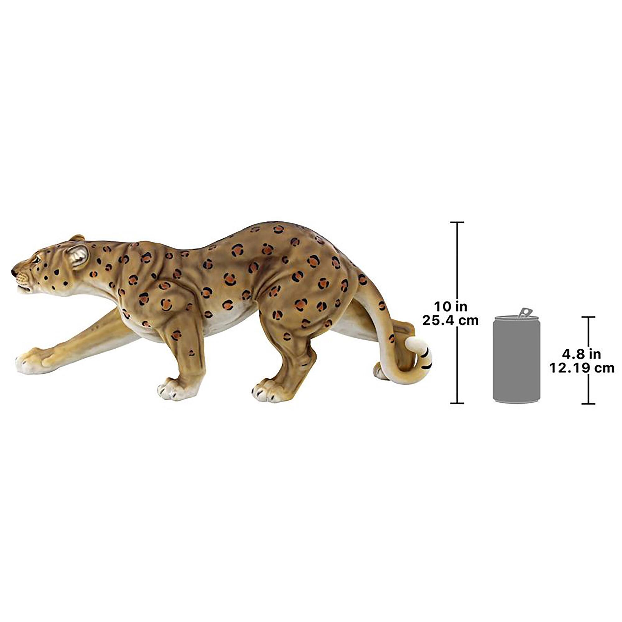 Design Toscano 10&#x22; Silent Pursuer Spotted Leopard Garden Statue