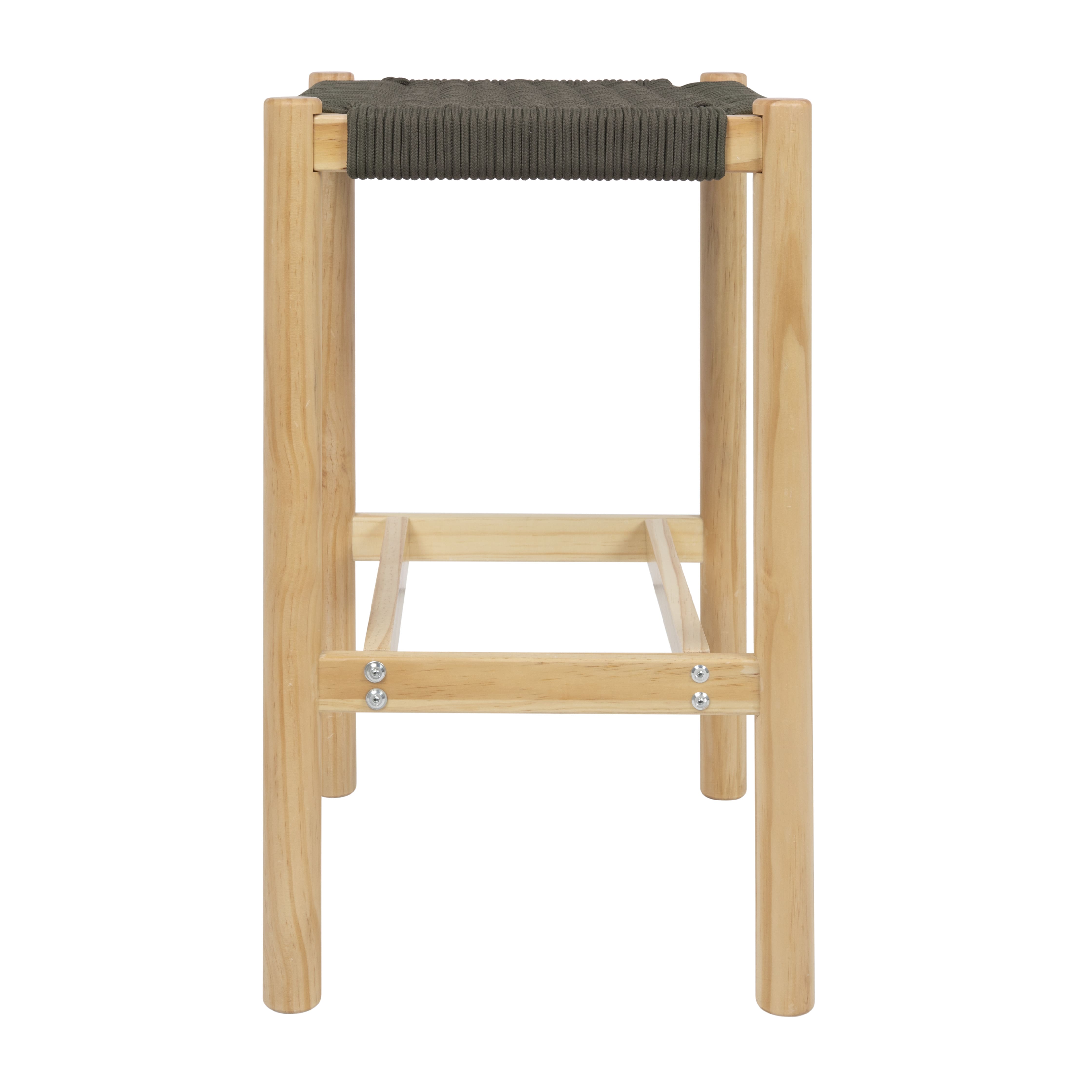 Hello Honey® Fernway 25" Solid Wood and Woven Rope Counter Height Stool