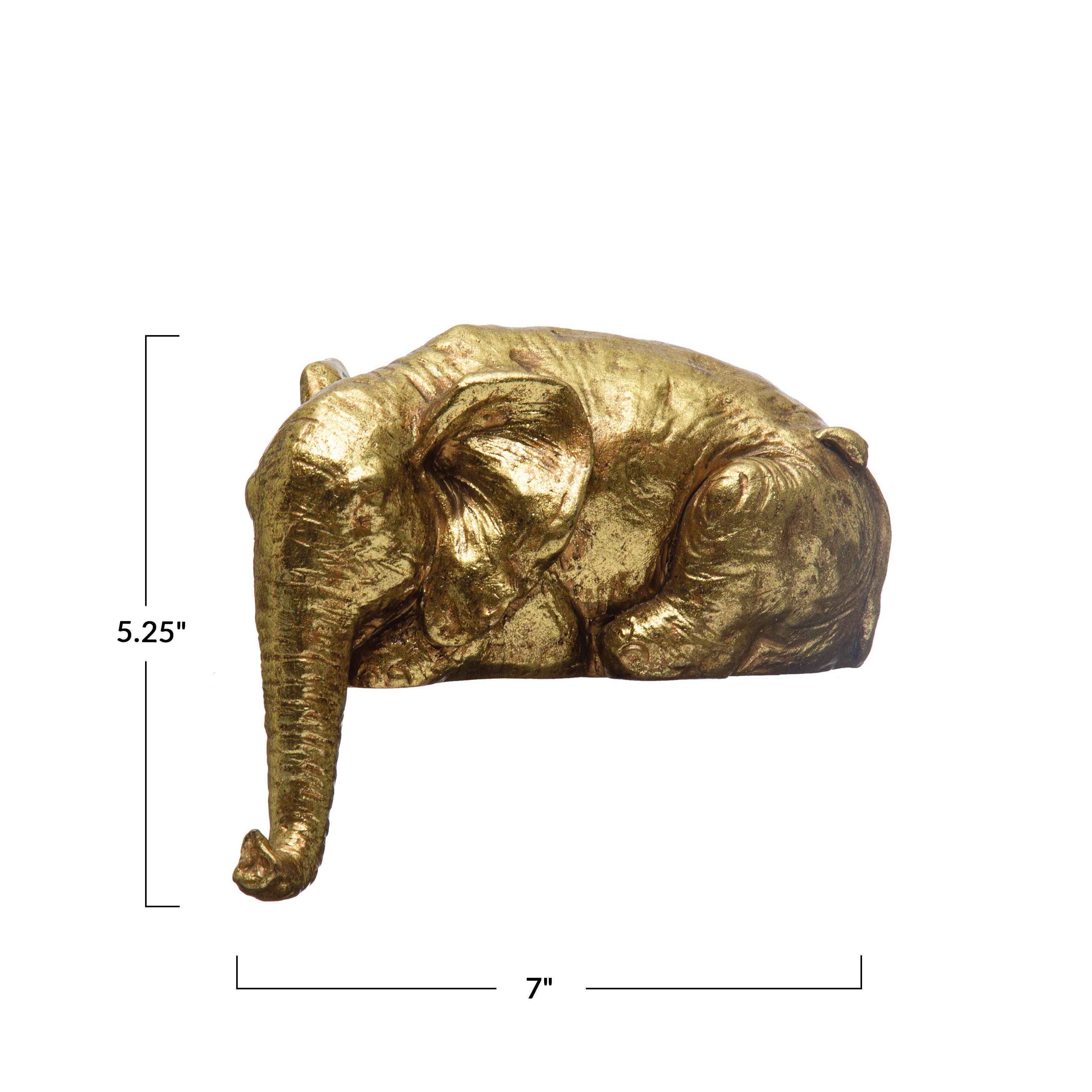 Hello Honey&#xAE; 5.25&#x22; Gold Elephant Shelf Sitter Decoration