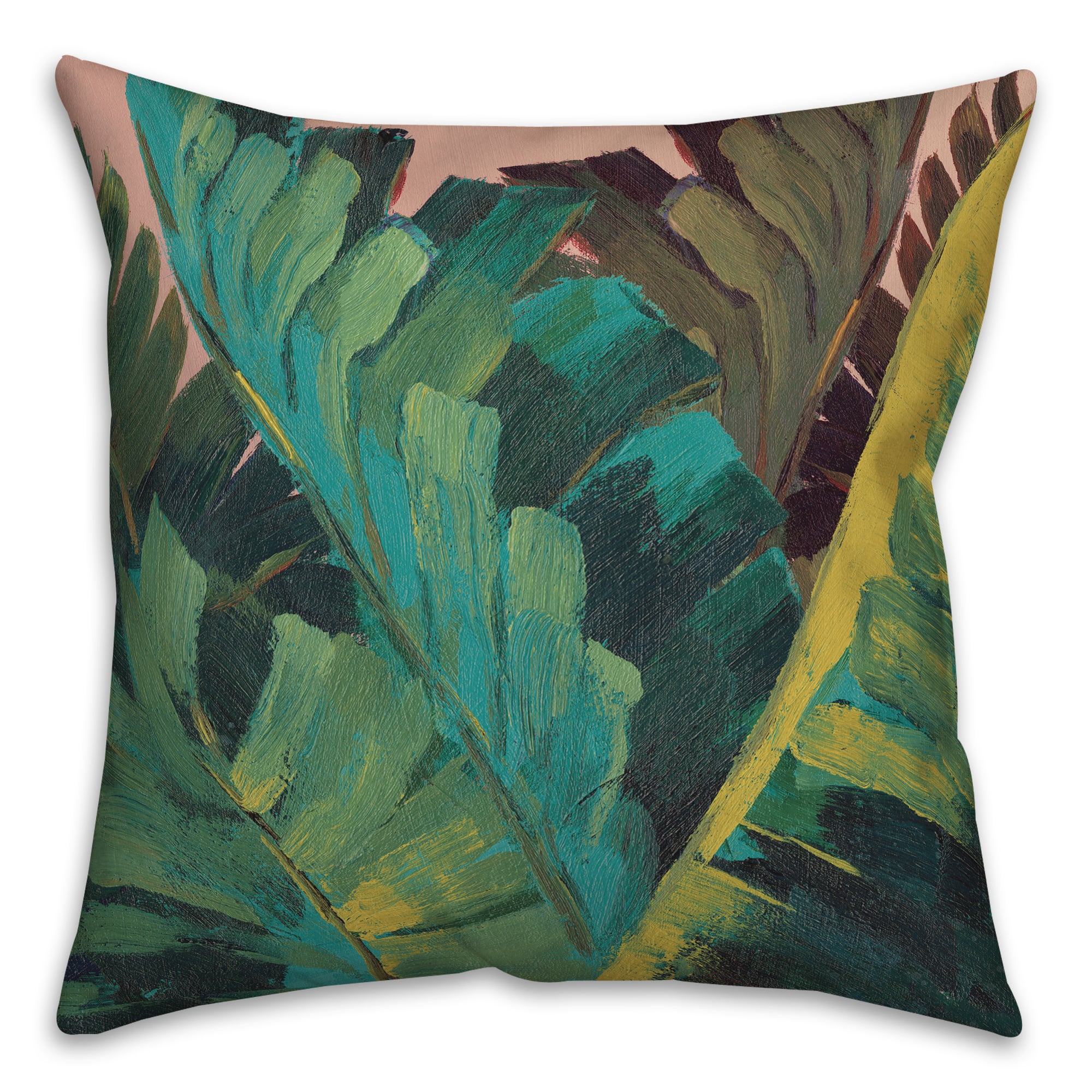 Hand Painted Leaves 18" x 18" Indoor / Outdoor Pillow