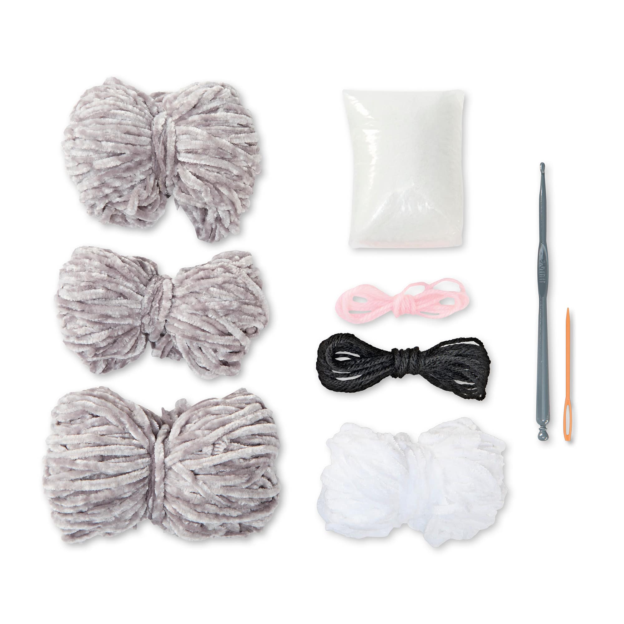 9&#x22; Bailey the Bunny Chenille Crochet Kit by Loops &#x26; Threads&#xAE;