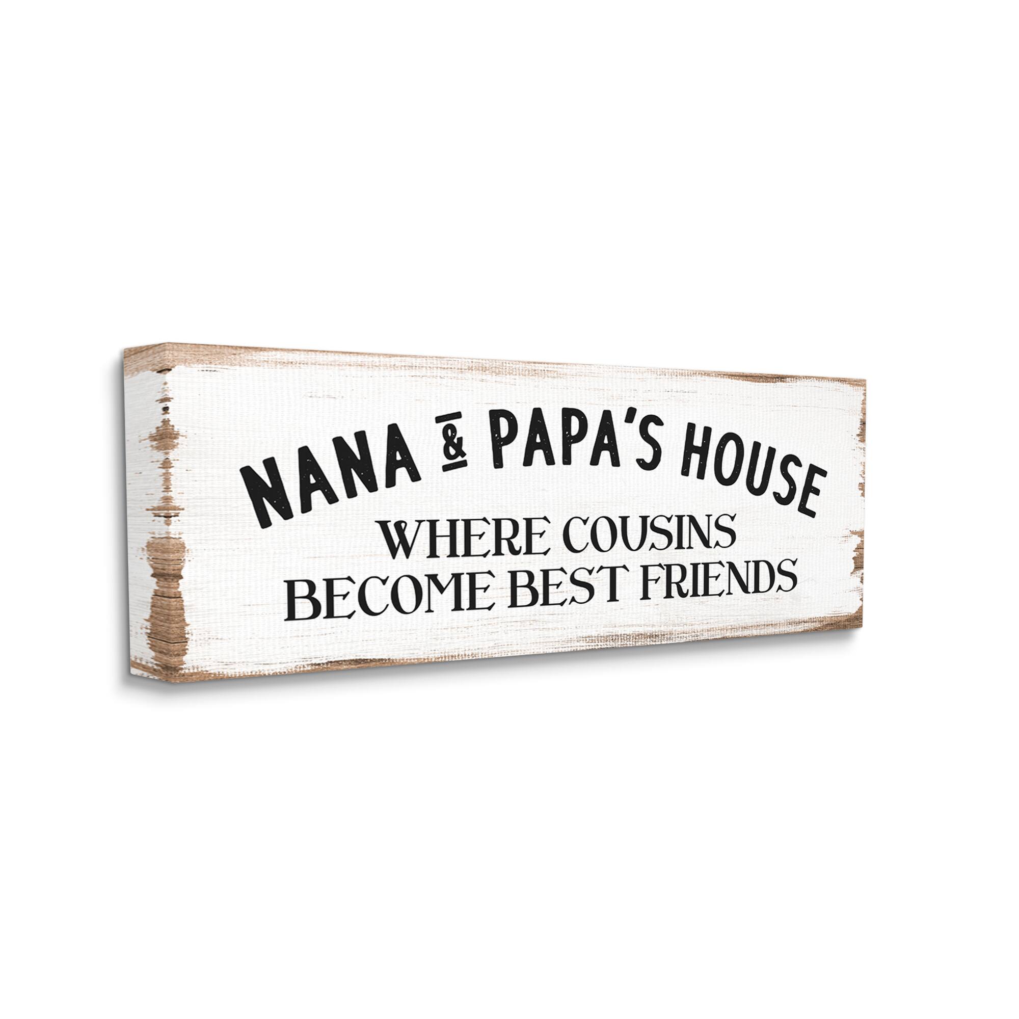 Stupell Industries Nana & Papa's House Greeting Traditional Family Canvas Wall Art