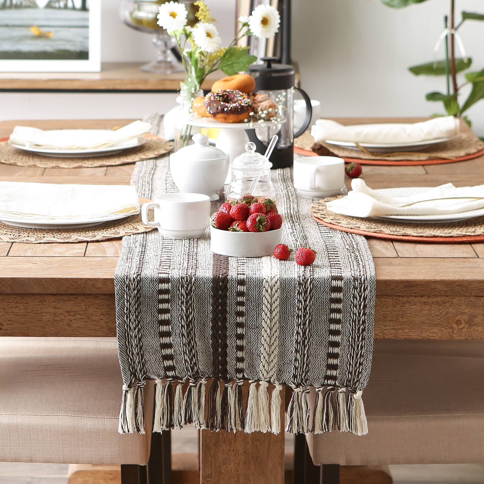 DII&#xAE; 72&#x22; Braided Stripe Table Runner