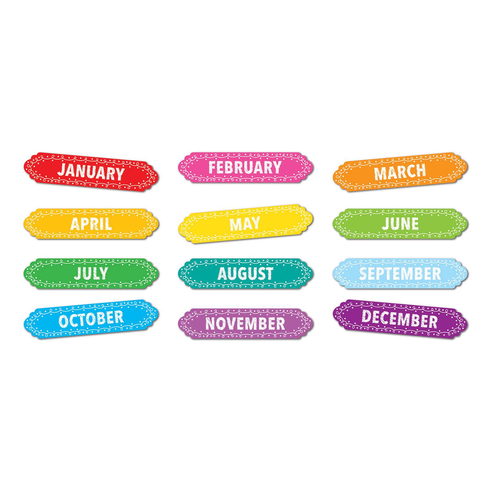 Ashley Productions Months of the Year Magnetic Die-Cut Timesavers &#x26; Labels, 3 Packs of 12