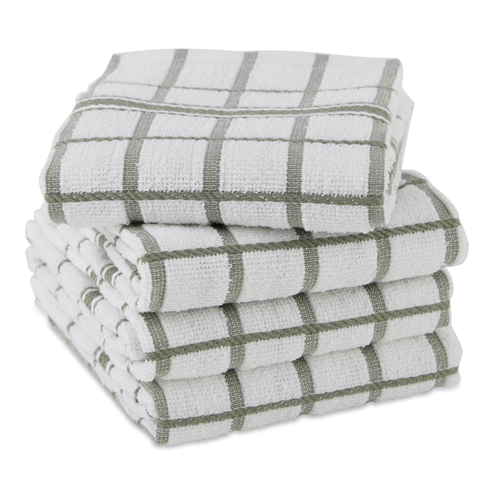 DII® Artichoke Windowpane Terry Dishtowels, 4ct.