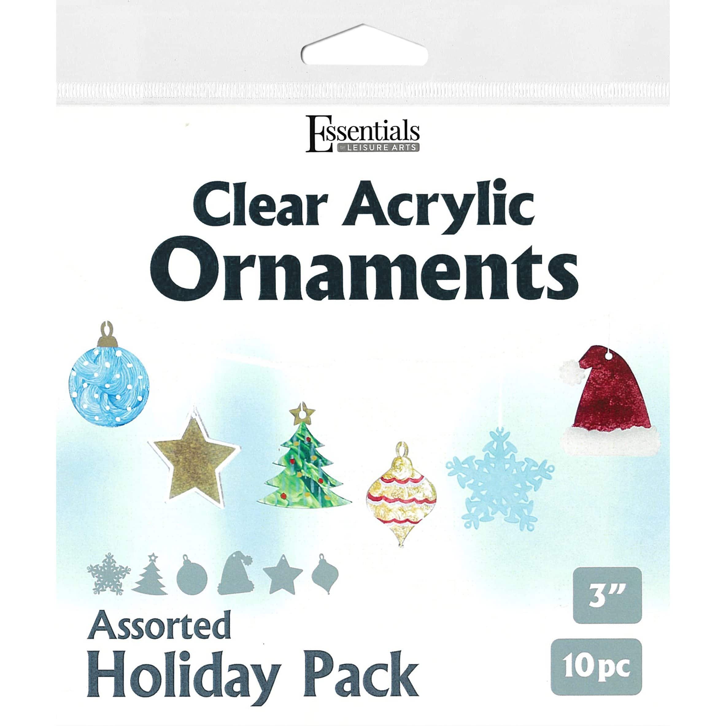 Essentials by Leisure Arts Assorted Holiday Clear Acrylic