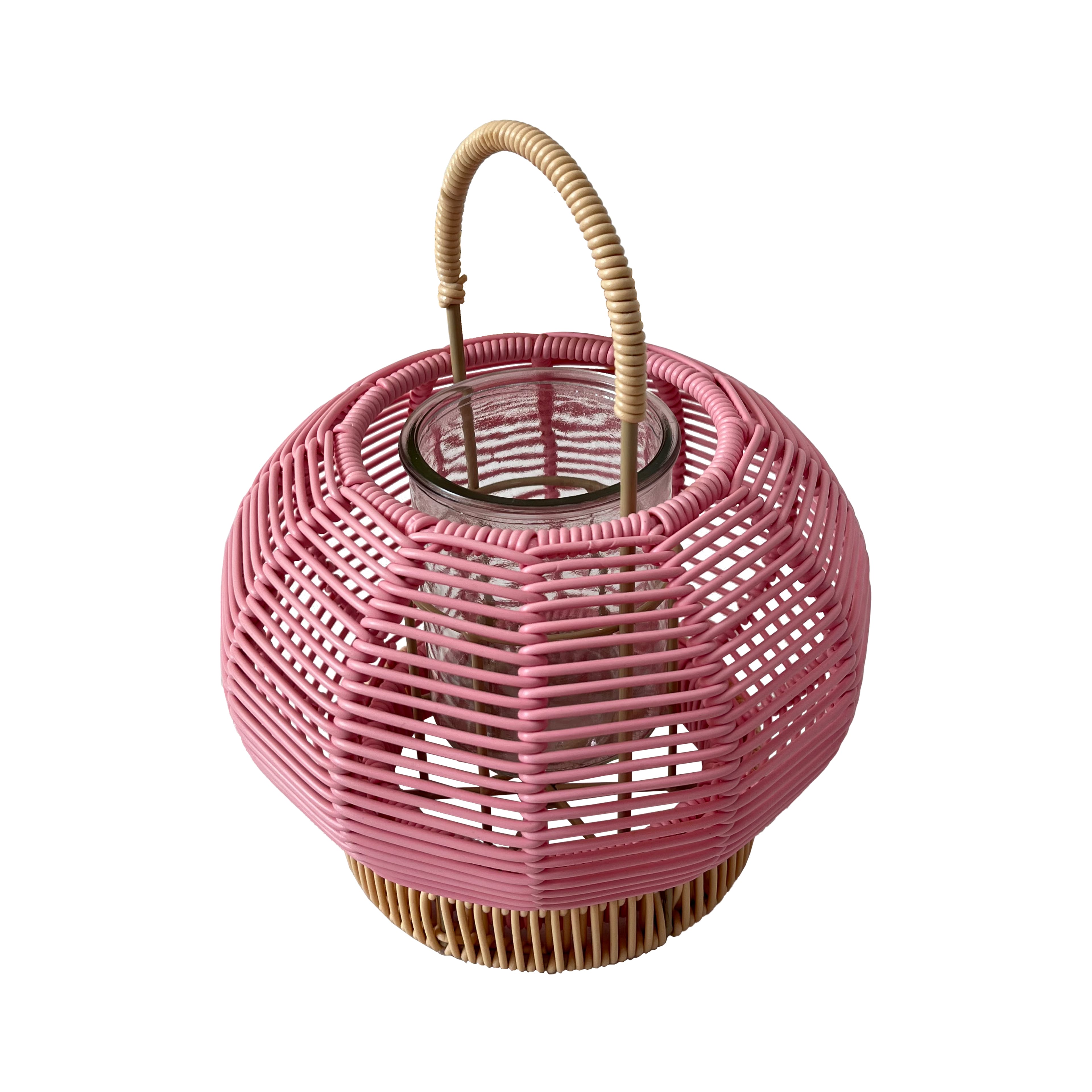 9&#x22; Faux Rattan &#x26; Glass Lantern Votive Holder by Ashland&#xAE;
