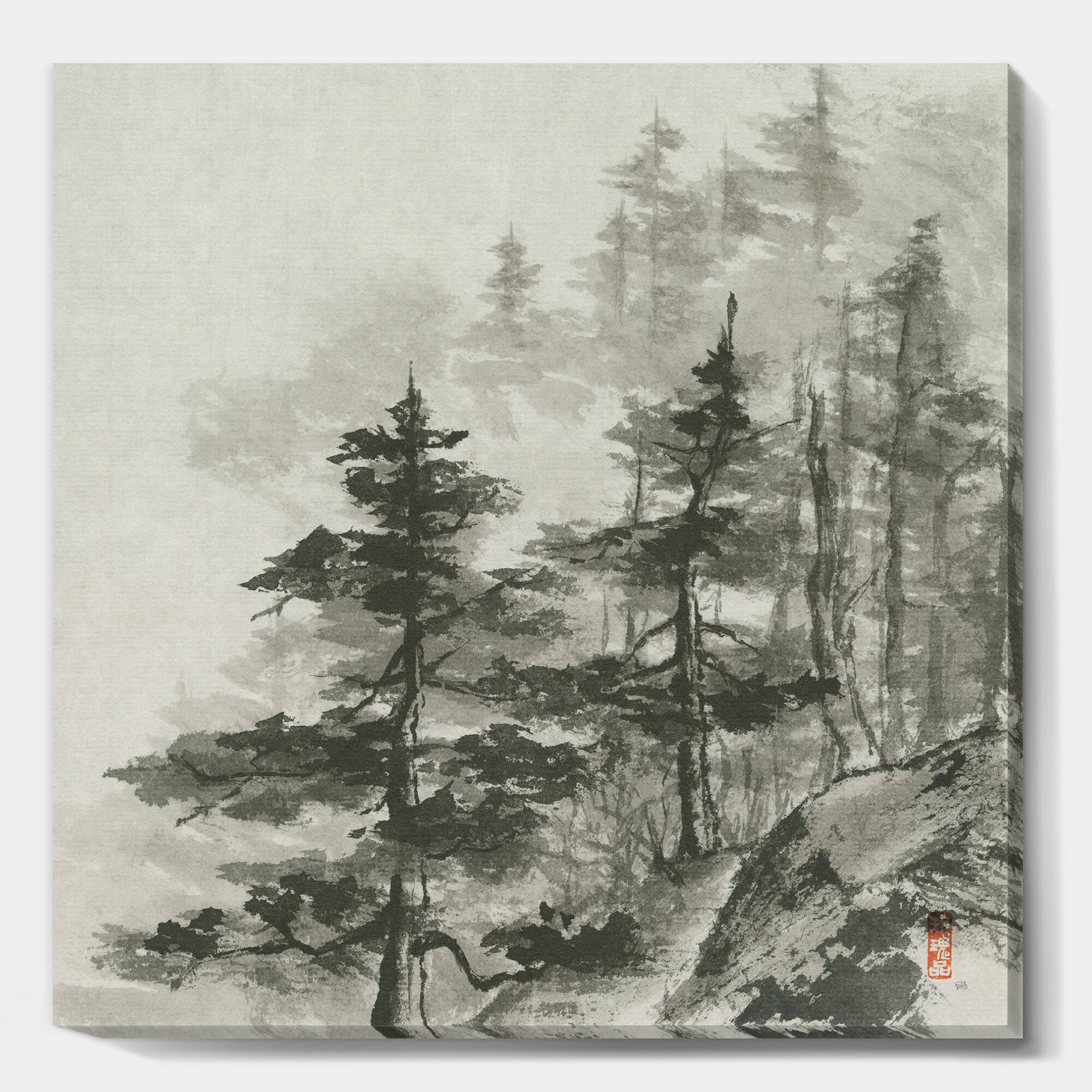 Designart - Asian Forest - Cabin &#x26; Lodge Gallery-wrapped Canvas