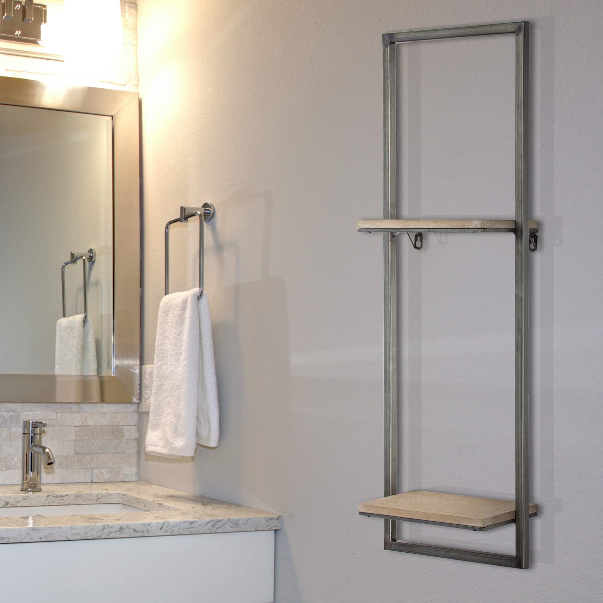 Rustic Hanging Shelves Rack
