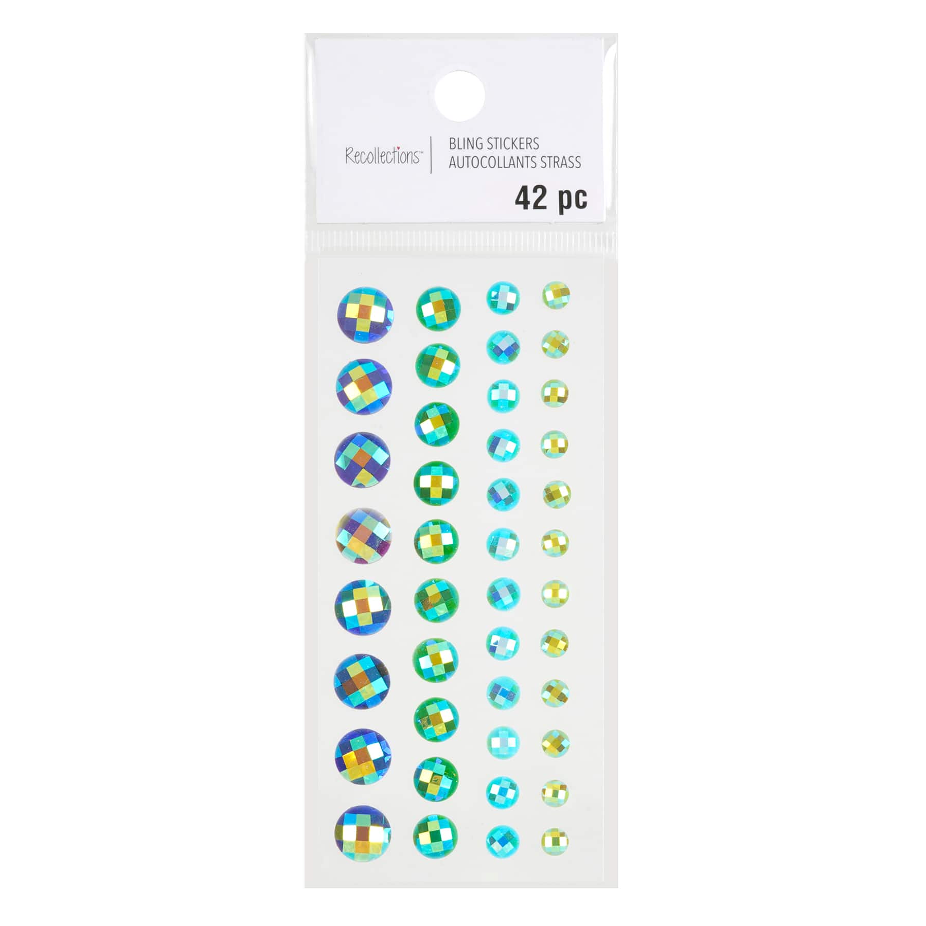 12 Pack: Blue Iridescent Gem Bling Stickers by Recollections™
