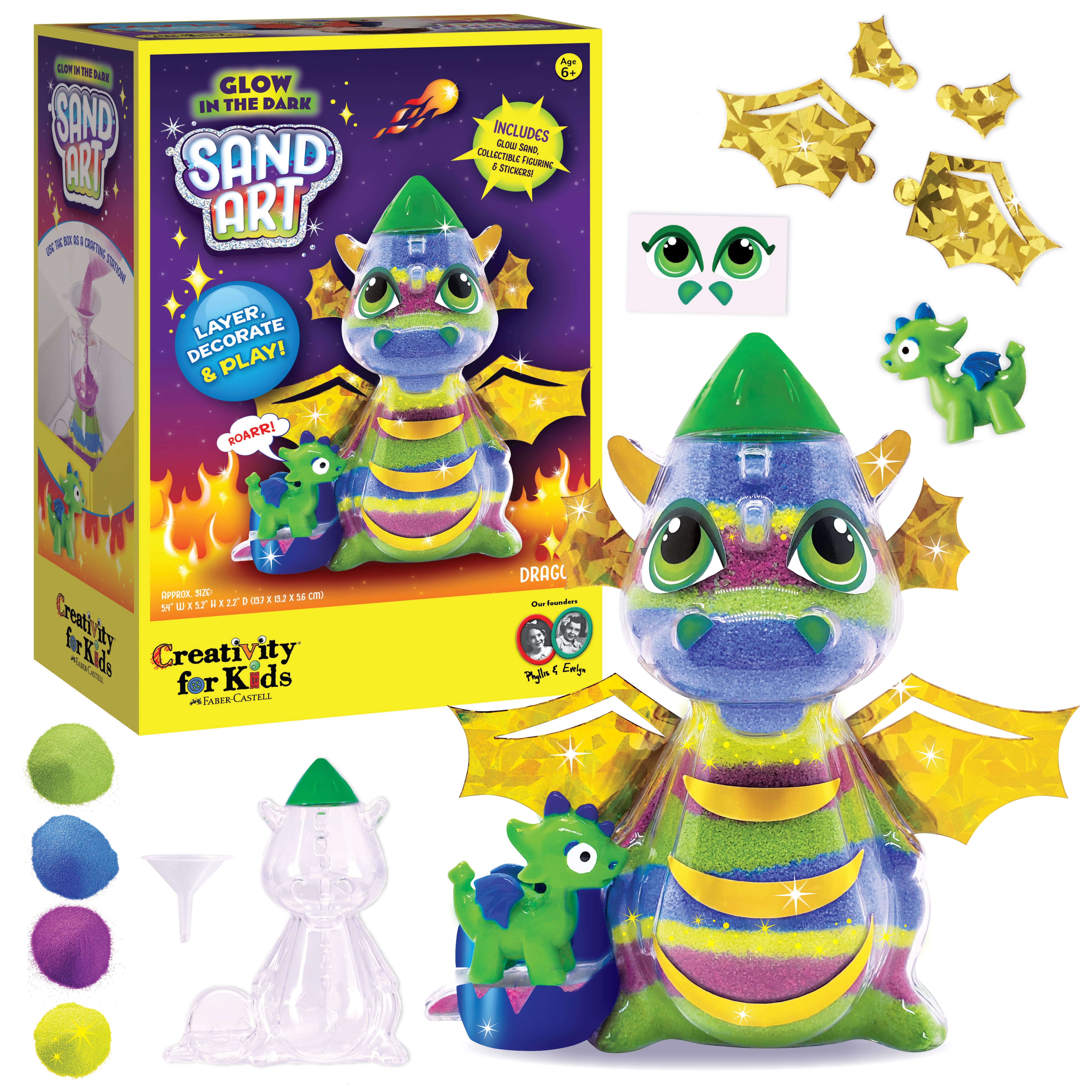 Creativity for Kids&#xAE; Dragon Glow in the Dark Sand Art Activity Kit