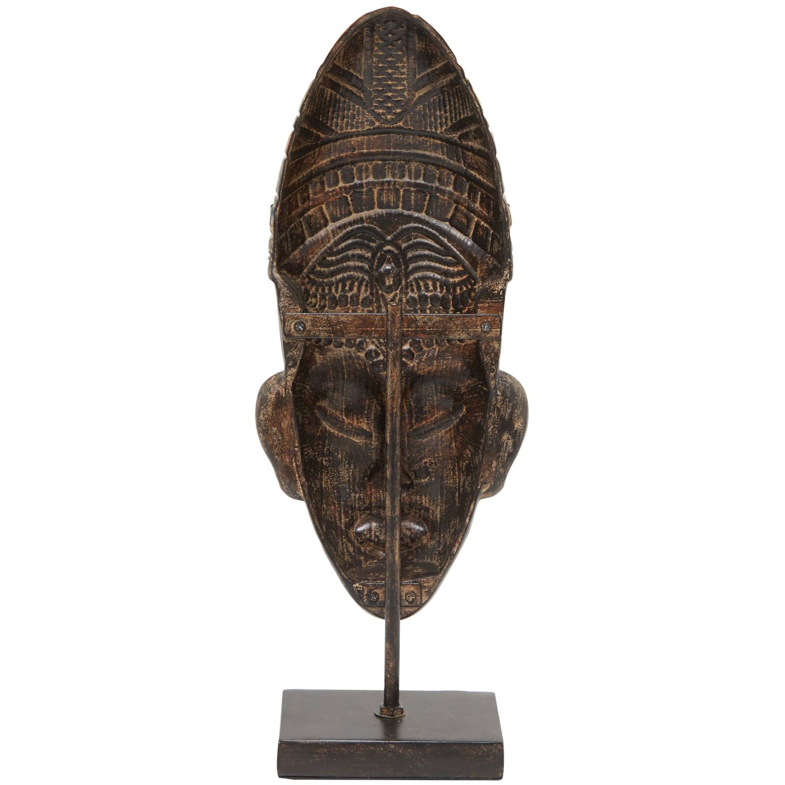 18" Brown Mask Sculpture