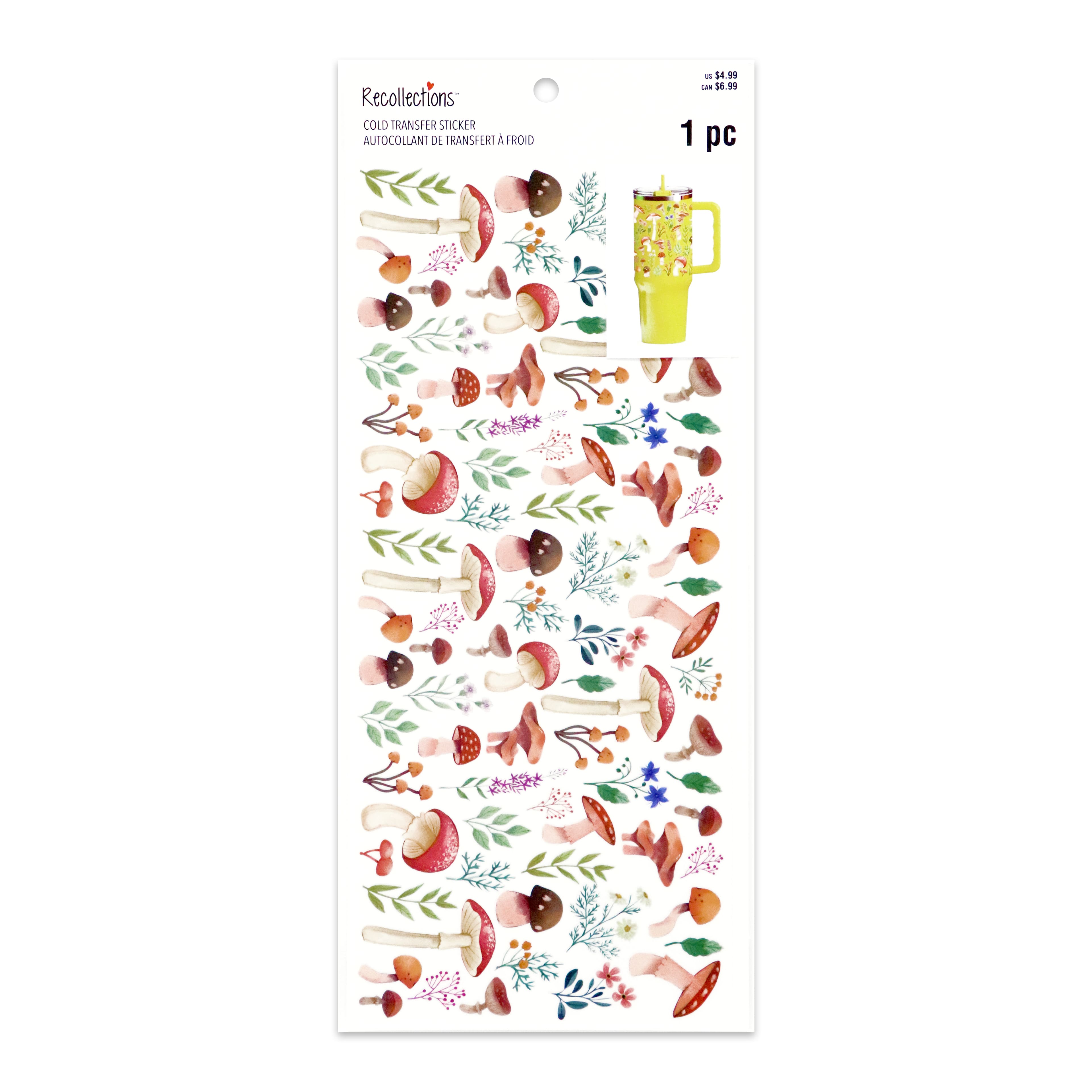 11.25&#x22; x 5&#x22; Mushrooms Cold Transfer Sticker Wrap by Recollections&#x2122;