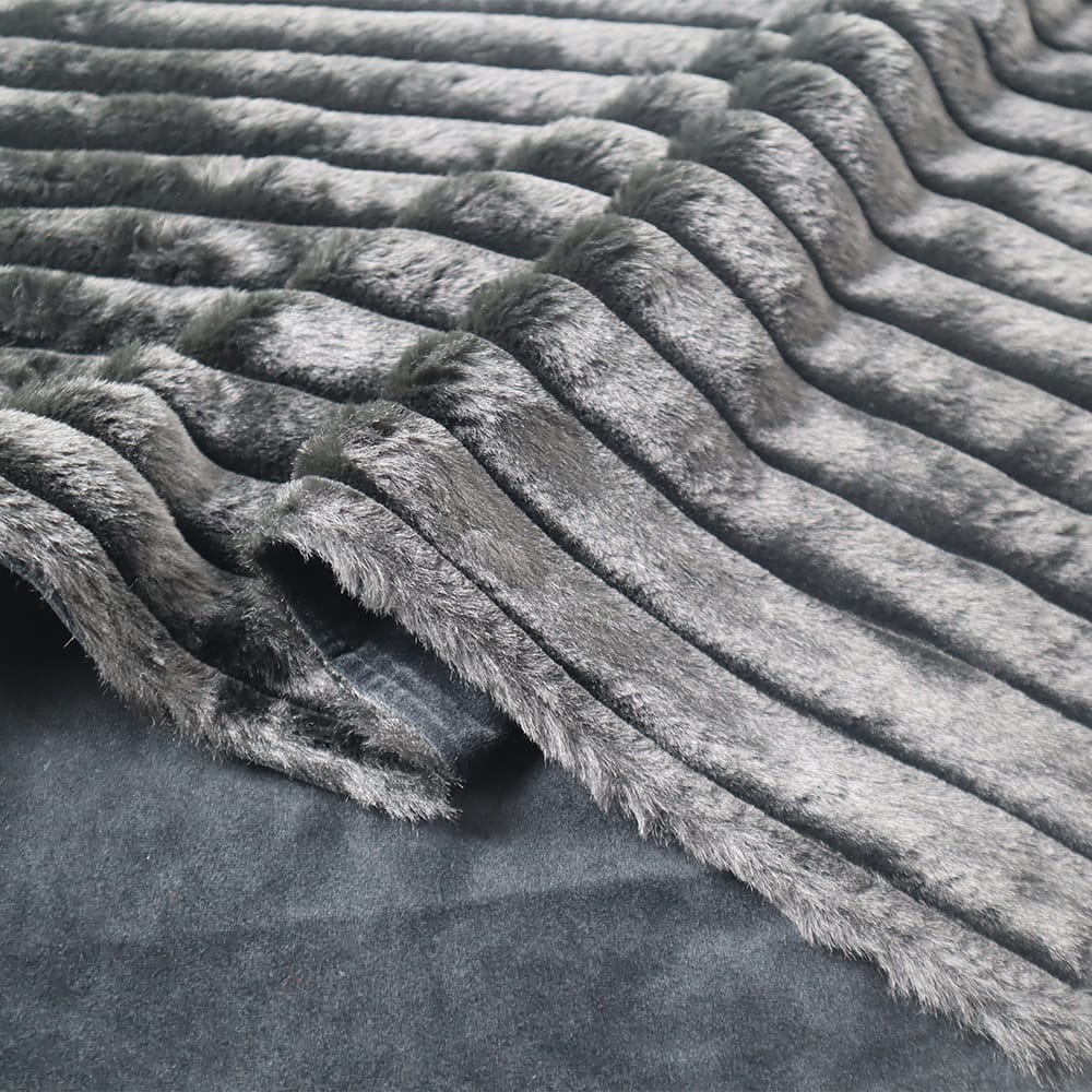 60&#x22; Black Faux Fur Throw Blanket by Ashland&#xAE;