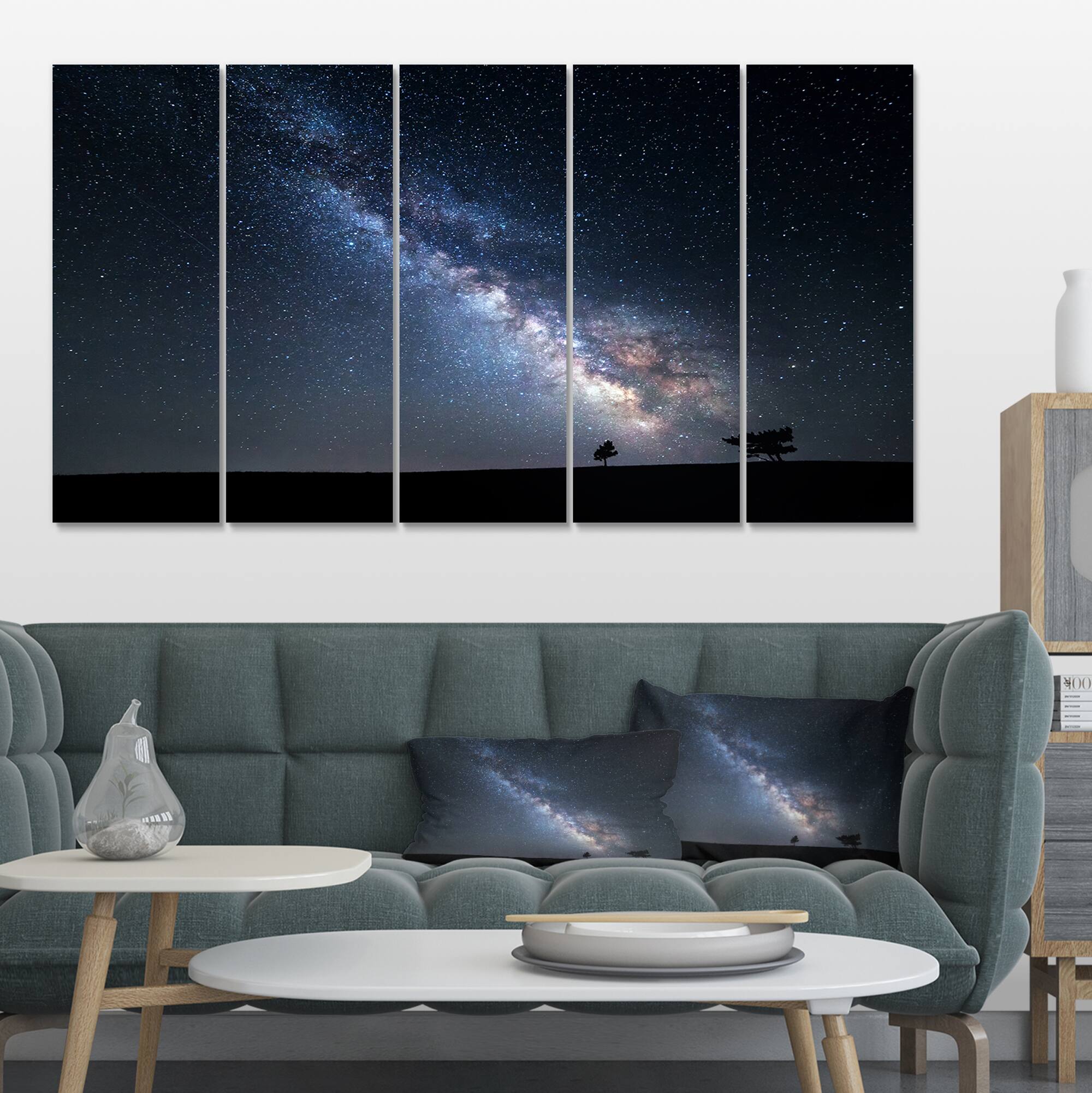 Designart - Summer Night with Stars in Crimea - Landscape Photography Canvas Print