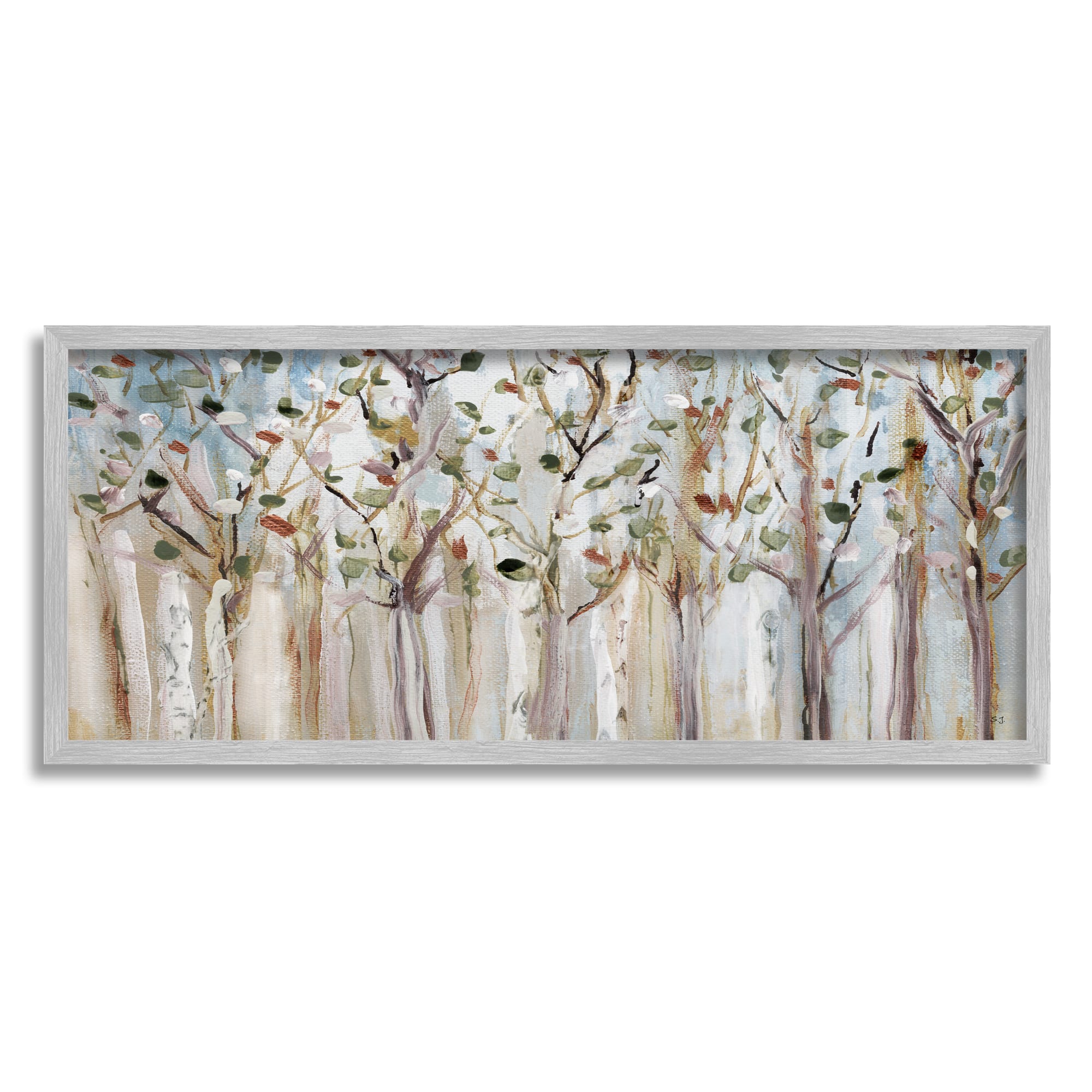 Stupell Industries Bare Branch Trees Birch Forest Fall Twigs Abstract Painting Framed Giclee Art