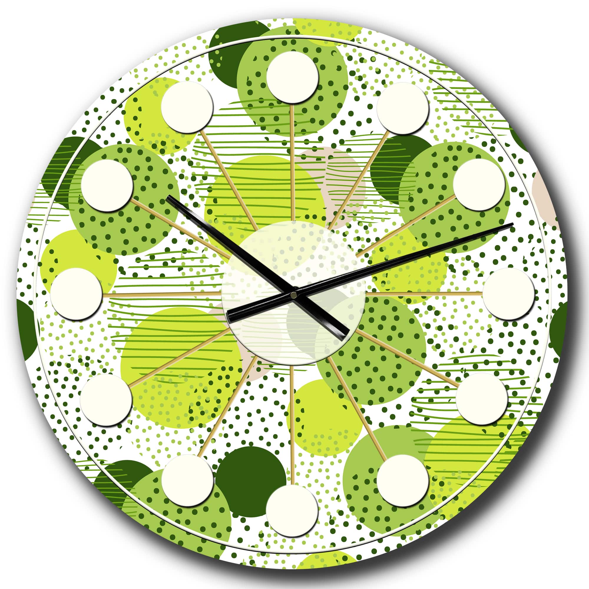 Designart &#x27;Circular Abstract Retro Geometric X Mid-Century Modern Wall Clock