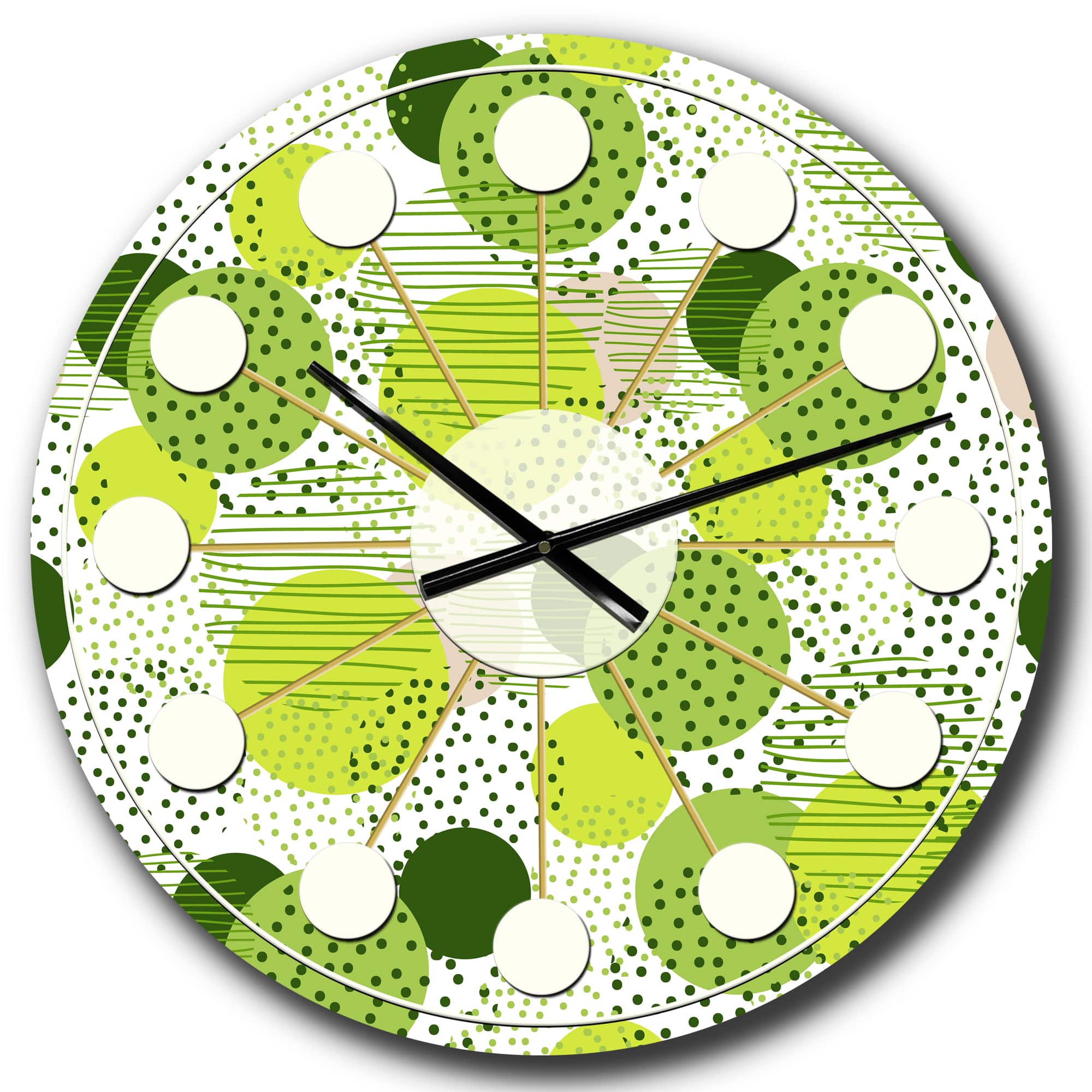 Designart 'Circular Abstract Retro Geometric X Mid-Century Modern Wall Clock