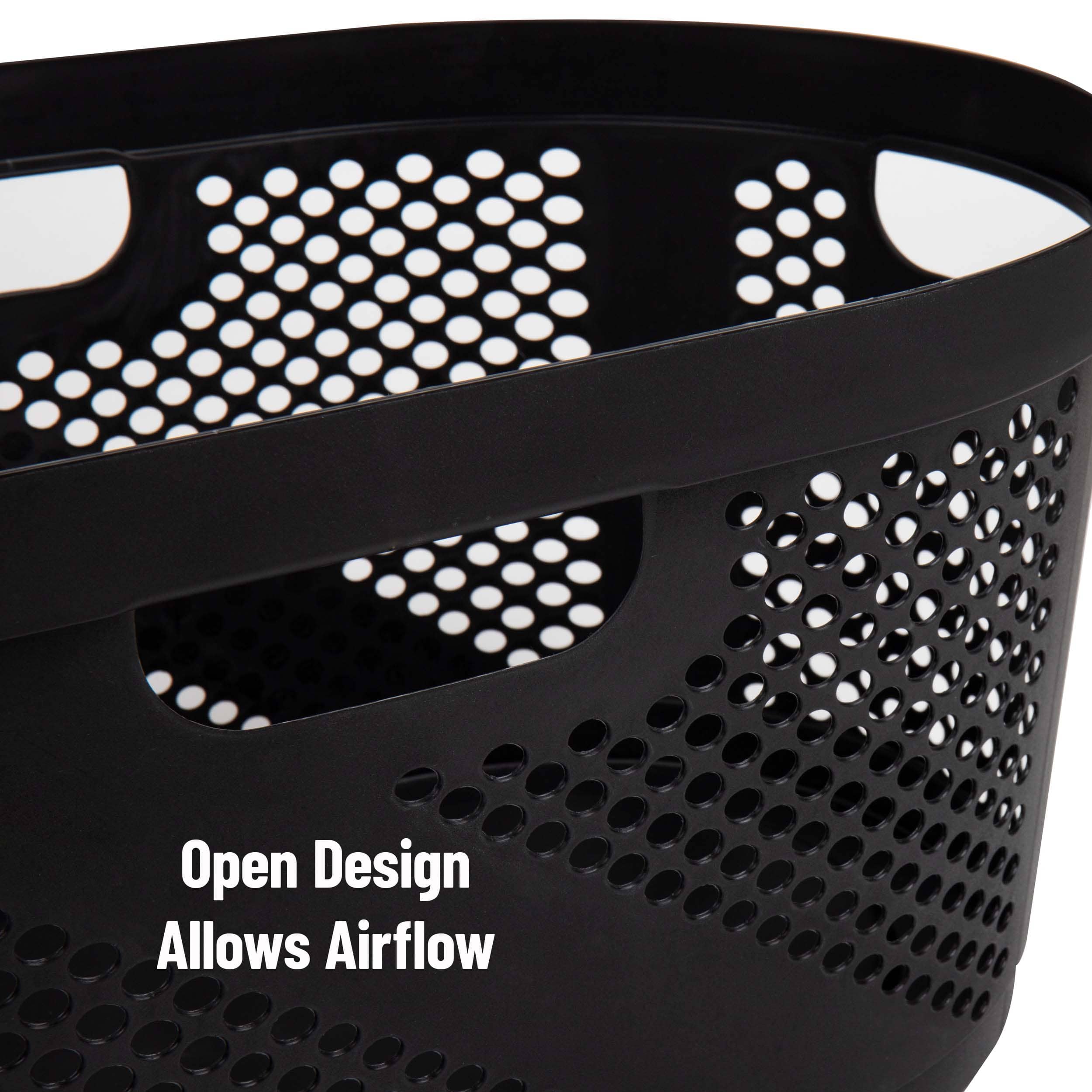 Mind Reader 40L Ventilated Laundry Basket with Cut Out Handles, 2ct.